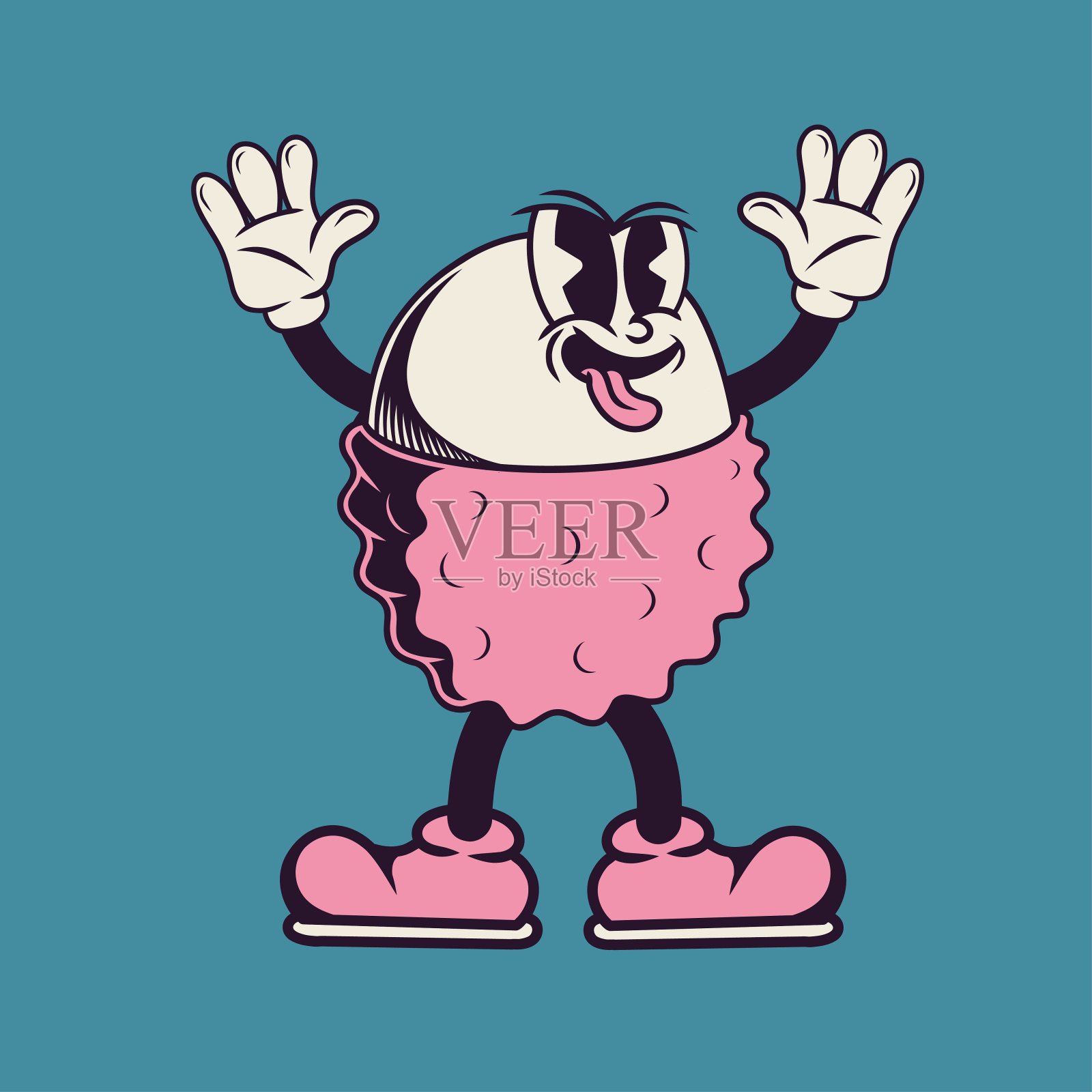 来自荔枝的复古人物设计插画图片素材