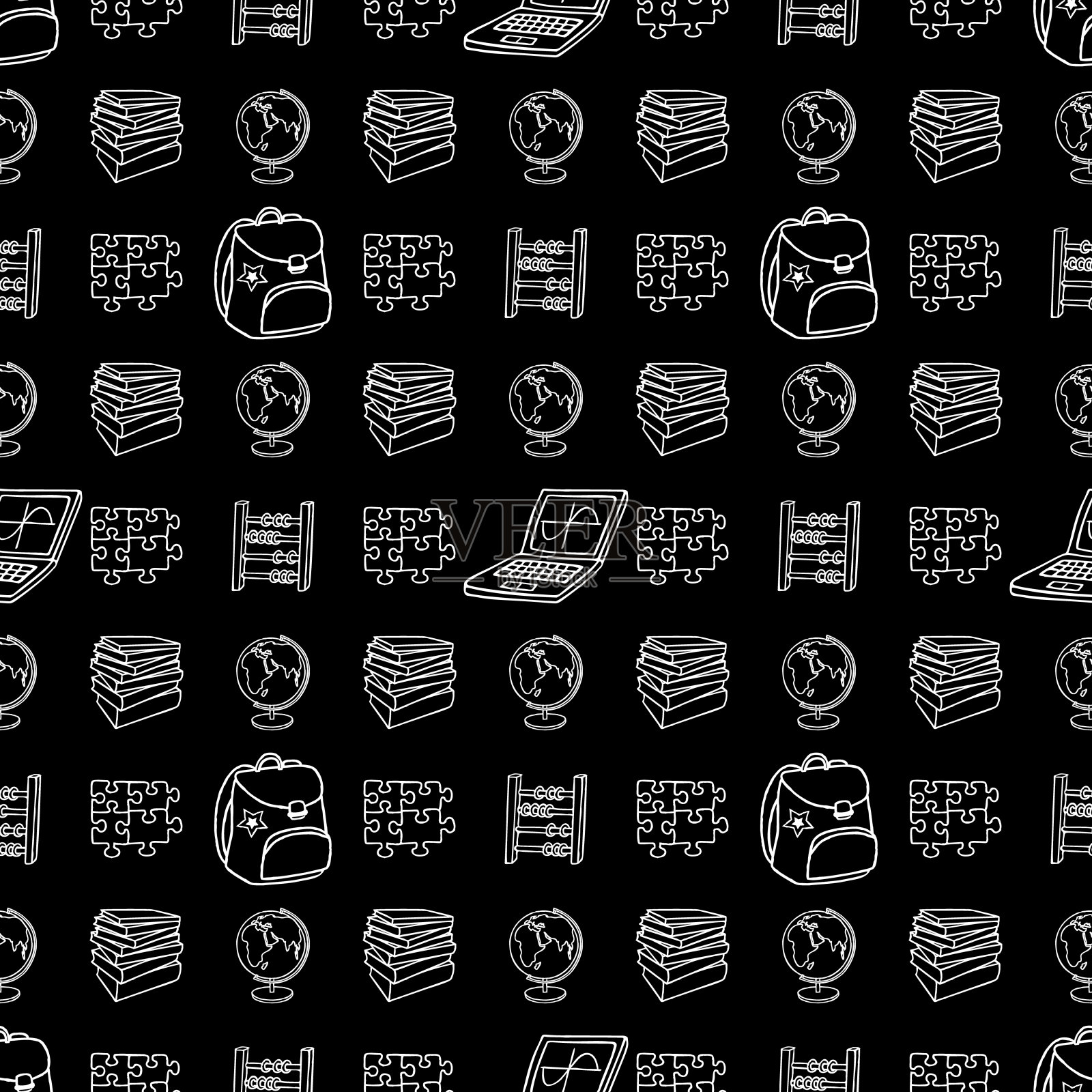 学校无缝花纹插画图片素材