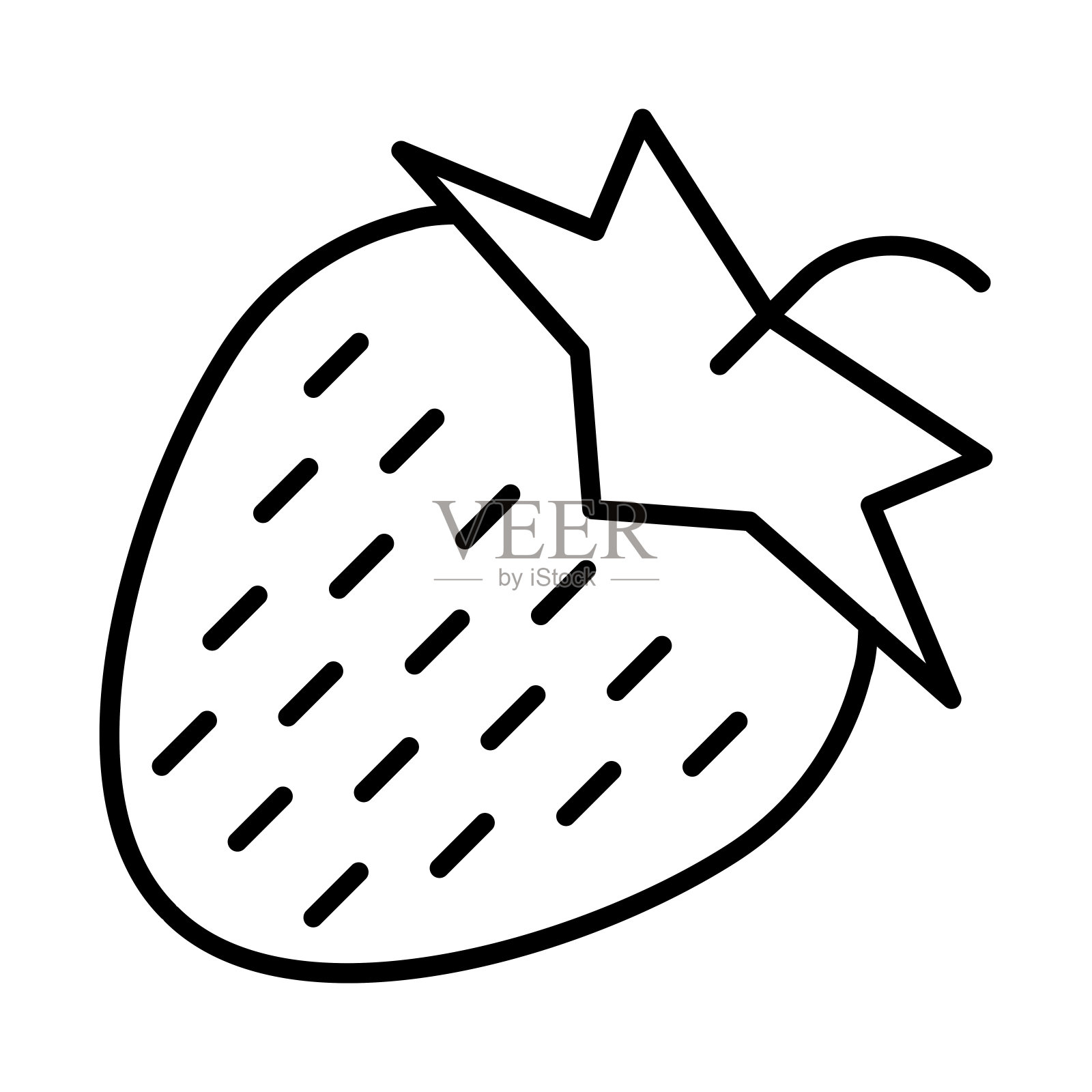 草莓图标在细线风格矢量插图图形设计插画图片素材