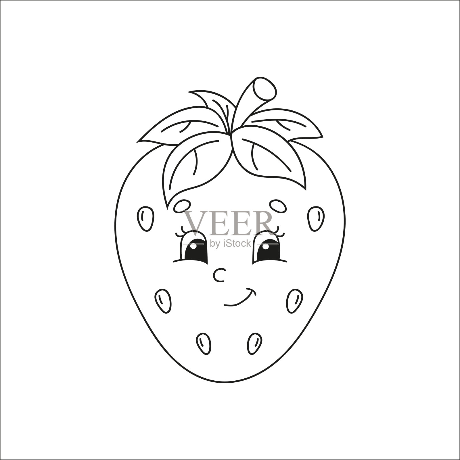 儿童涂色书页。卡通人物。黑色轮廓轮廓。孤立在白色背景上。矢量插图。插画图片素材