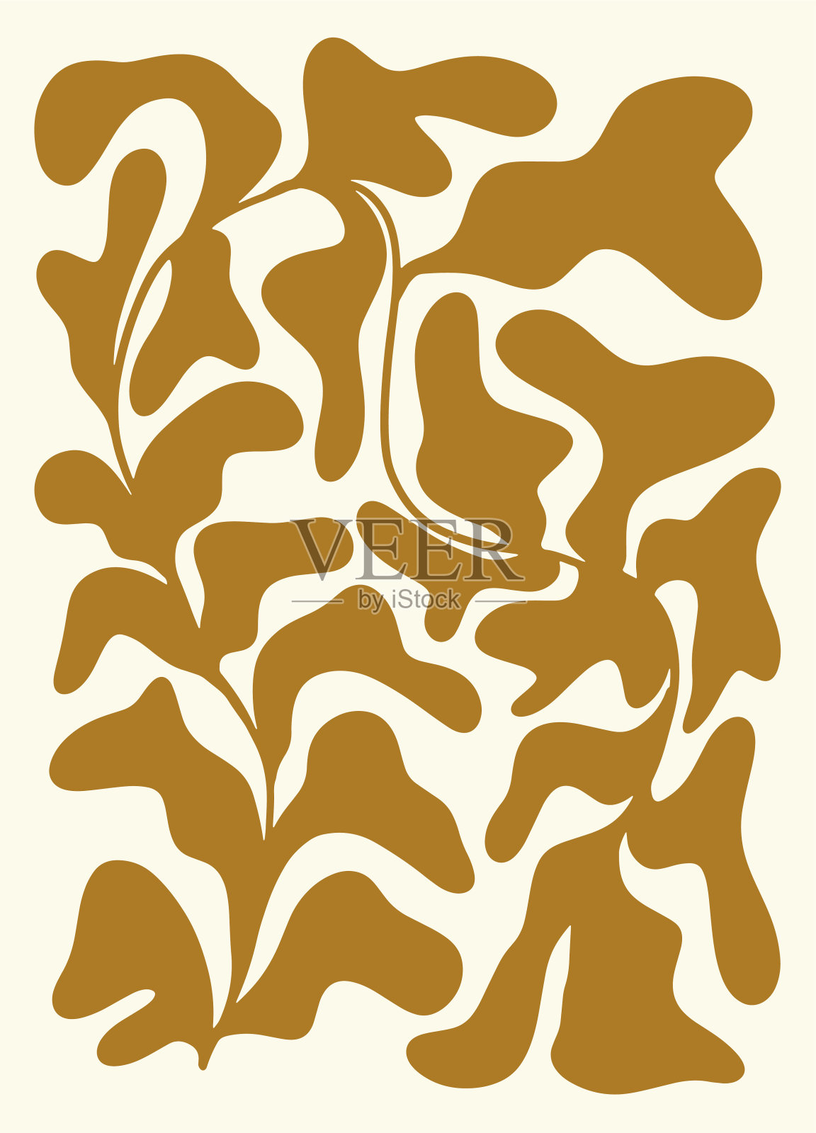 花卉植物手绘插图。设计海报,墙壁艺术,品牌,装饰。插图风格60年代。插画图片素材