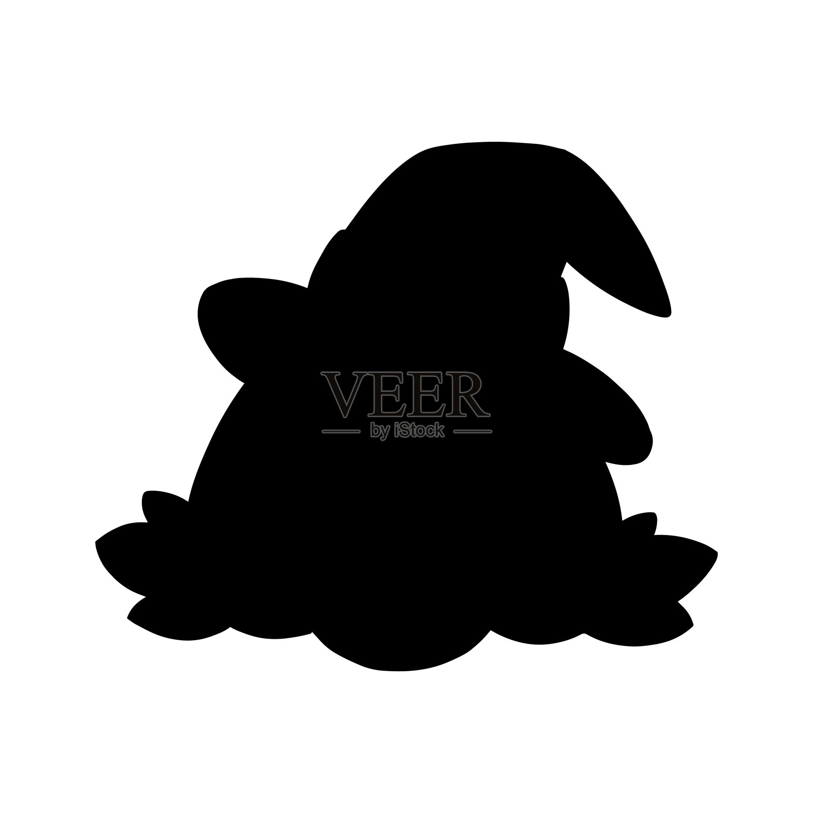 戴帽子的南瓜。黑色的轮廓。设计元素。矢量插图隔离在白色背景上。模板的书,贴纸,海报,卡片,衣服。万圣节的主题。插画图片素材