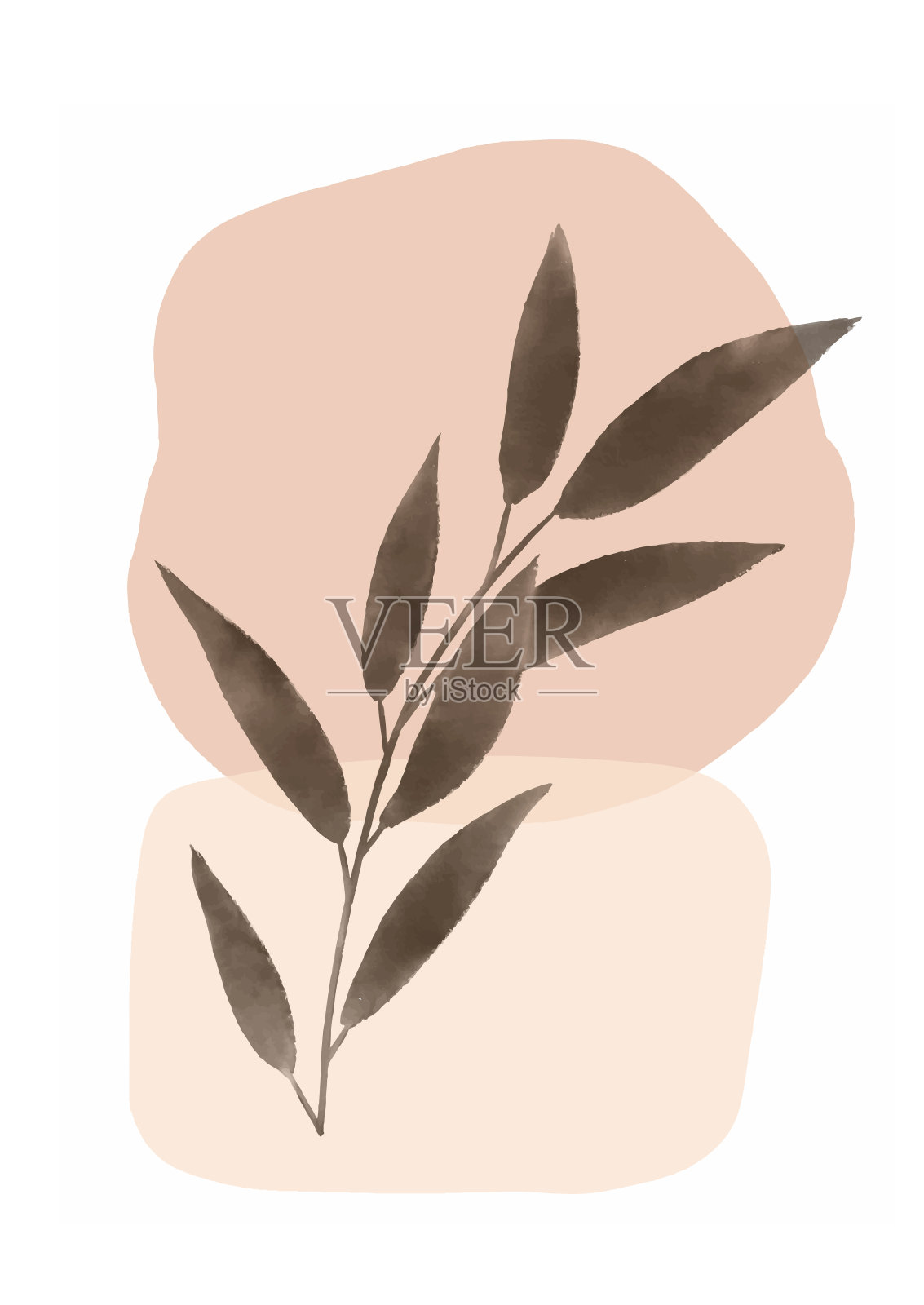 手绘抽象最小的墙壁艺术插画图片素材