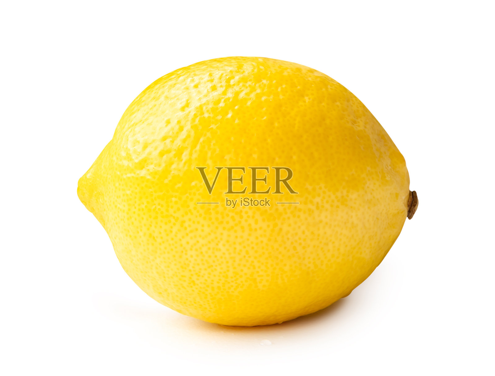 单黄柠檬水果的侧视图孤立在白色背景与剪辑路径照片摄影图片