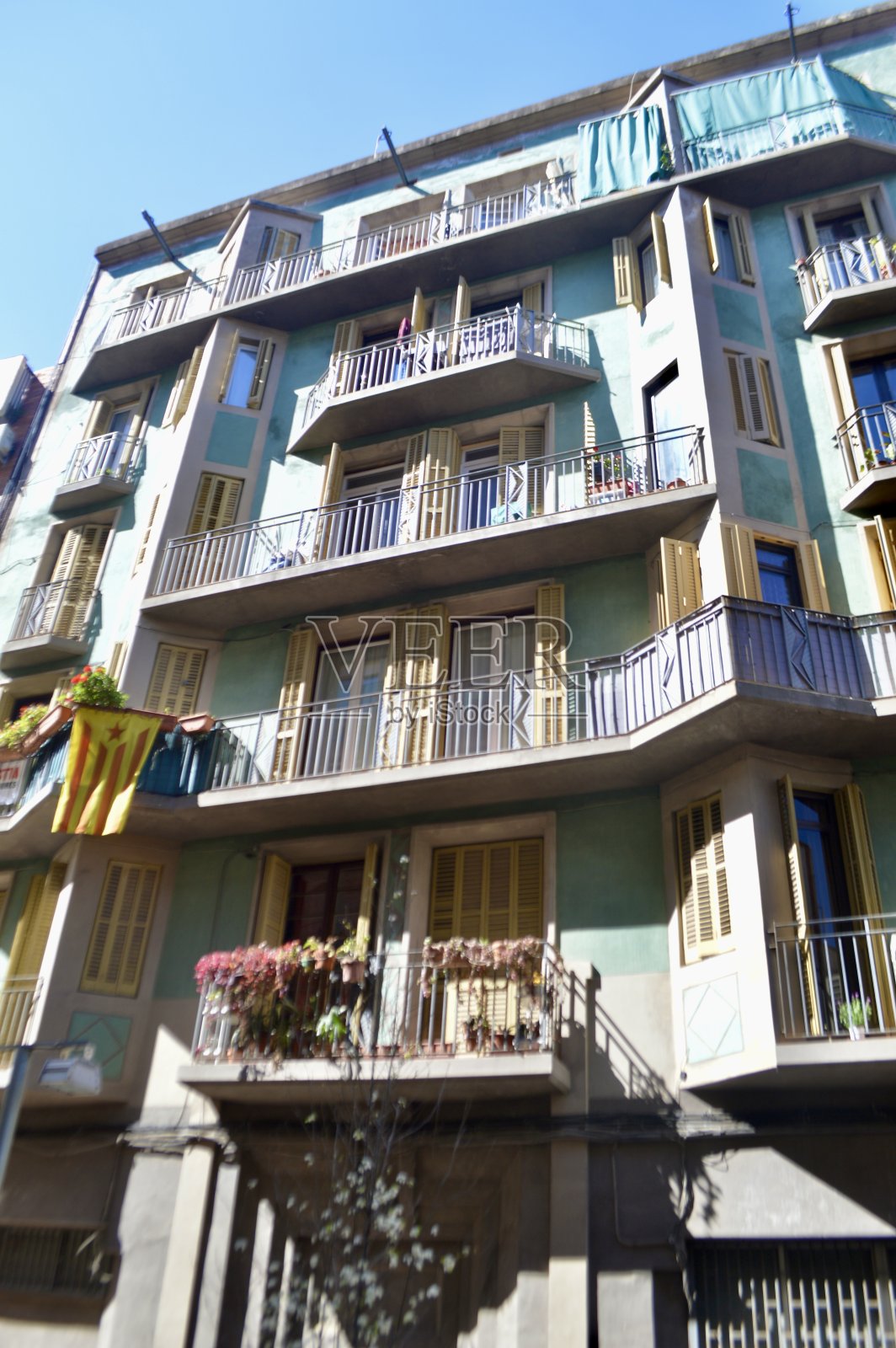 蓝色立面在Poble Sec照片摄影图片