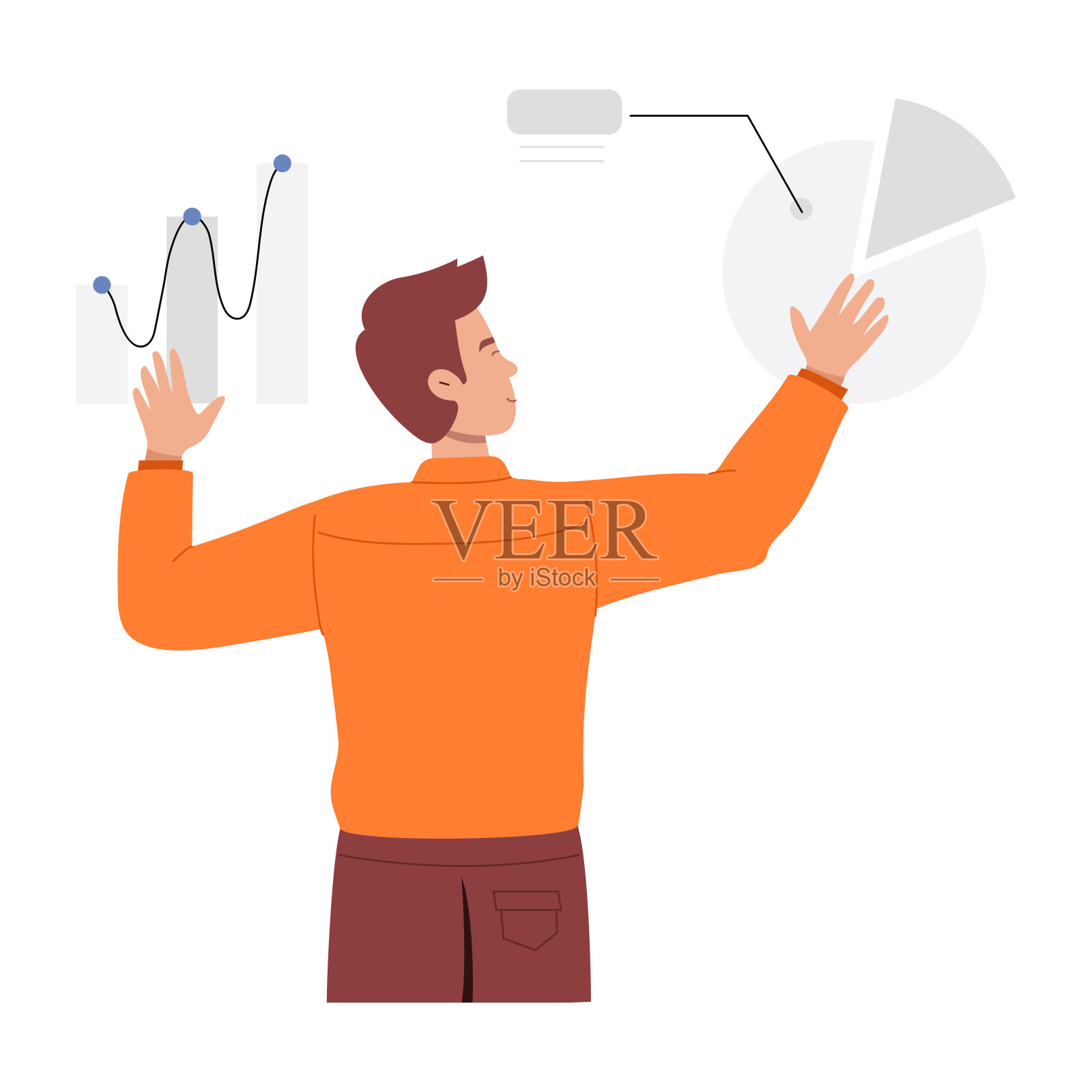 数据分析师的图解插画图片素材