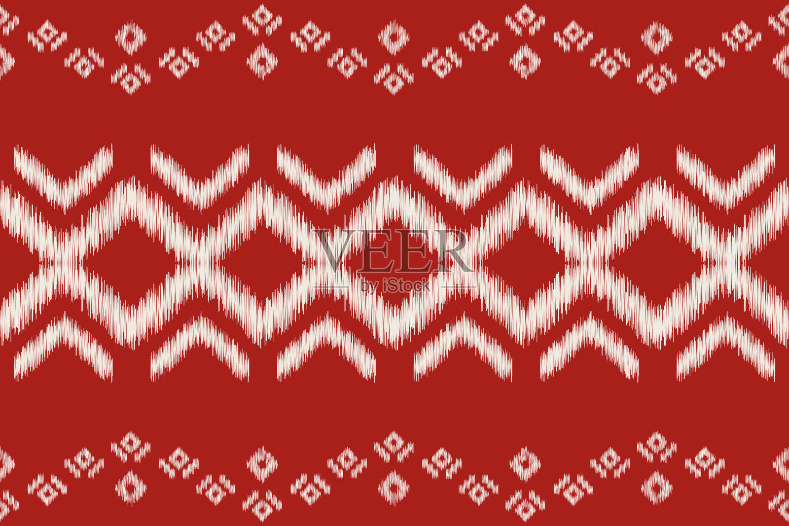传统民族伊卡图案图案几何风格的织物。非洲伊卡特刺绣民族东方图案红色背景壁纸。抽象,向量,illustration.Texture、框架、装饰。插画图片素材