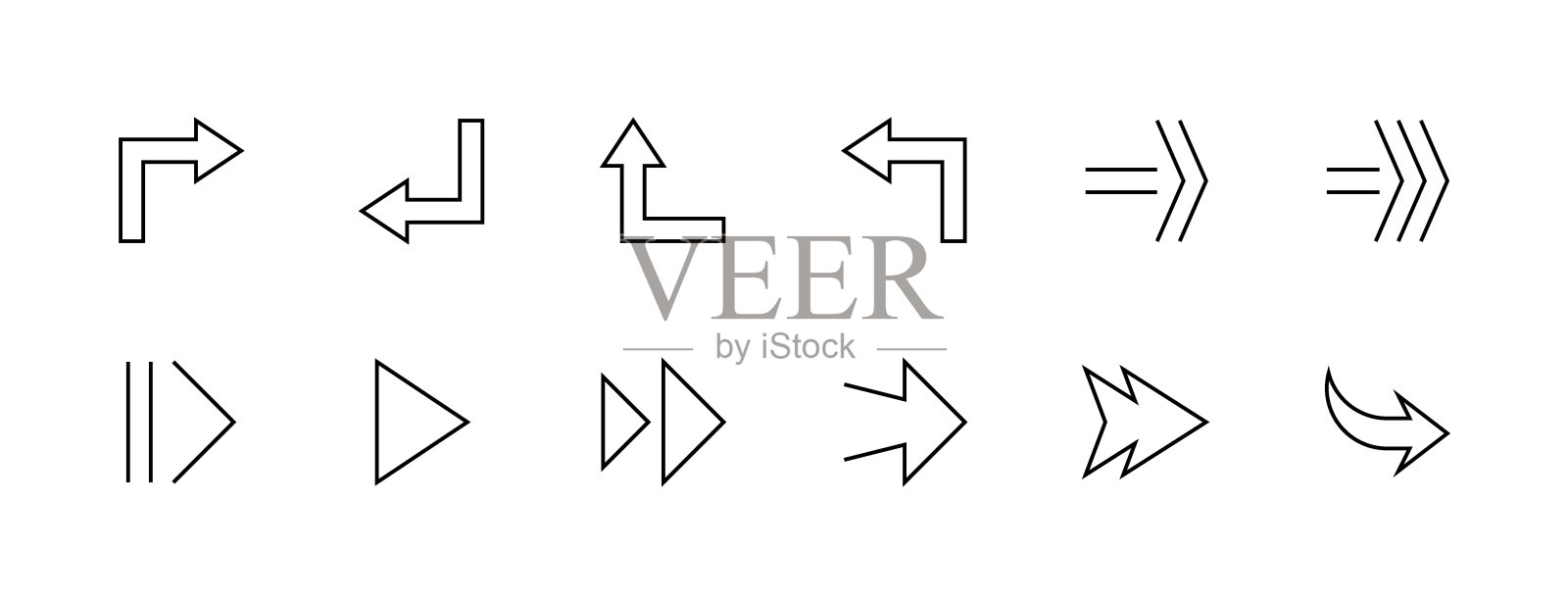 箭头图标集合。插画图片素材