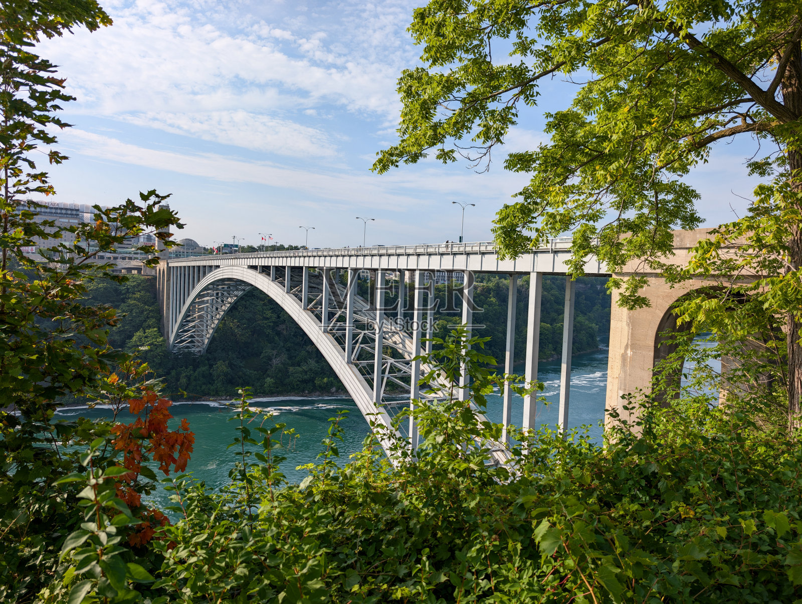纽约尼亚加拉大瀑布的彩虹桥照片摄影图片