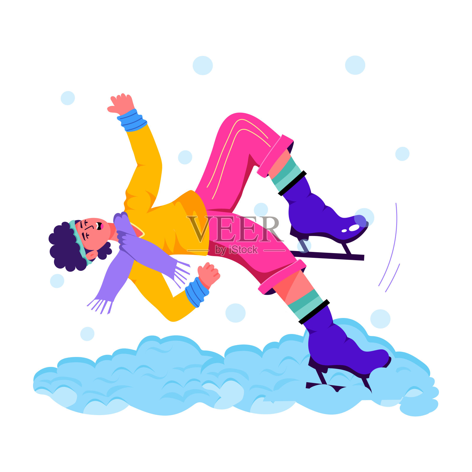 滑冰插画图片素材