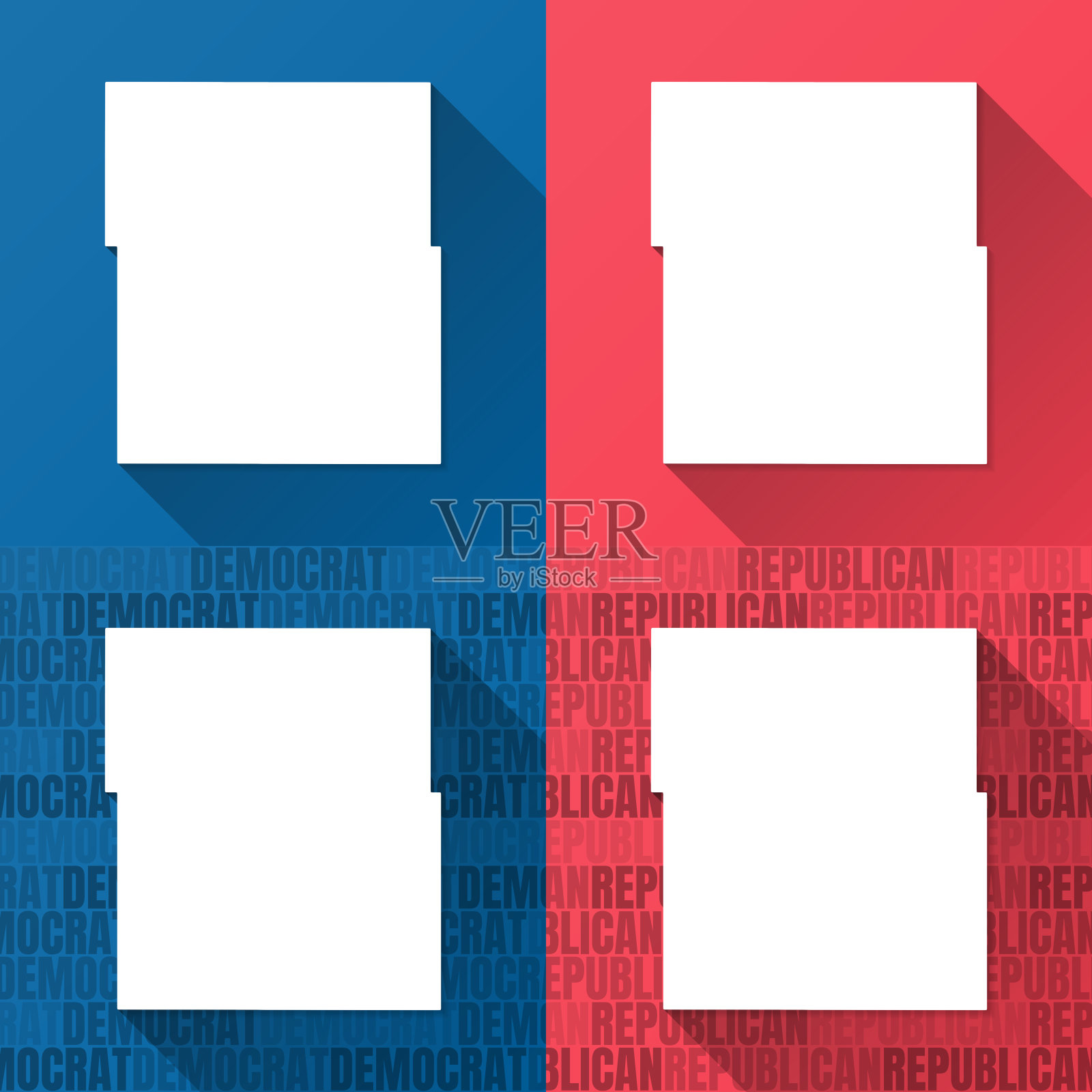 北达科他州巴恩斯县。蓝色和红色背景的地图插画图片素材