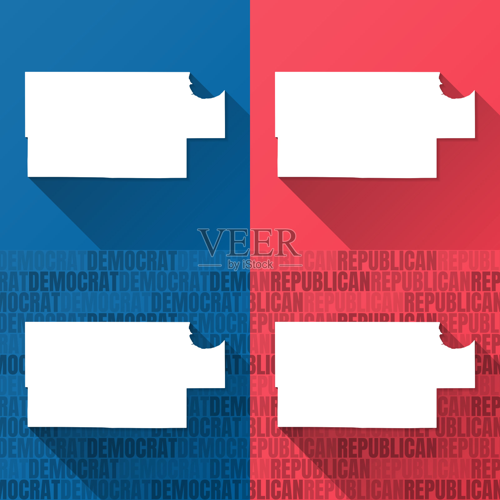 明尼苏达州罗索县。蓝色和红色背景的地图插画图片素材