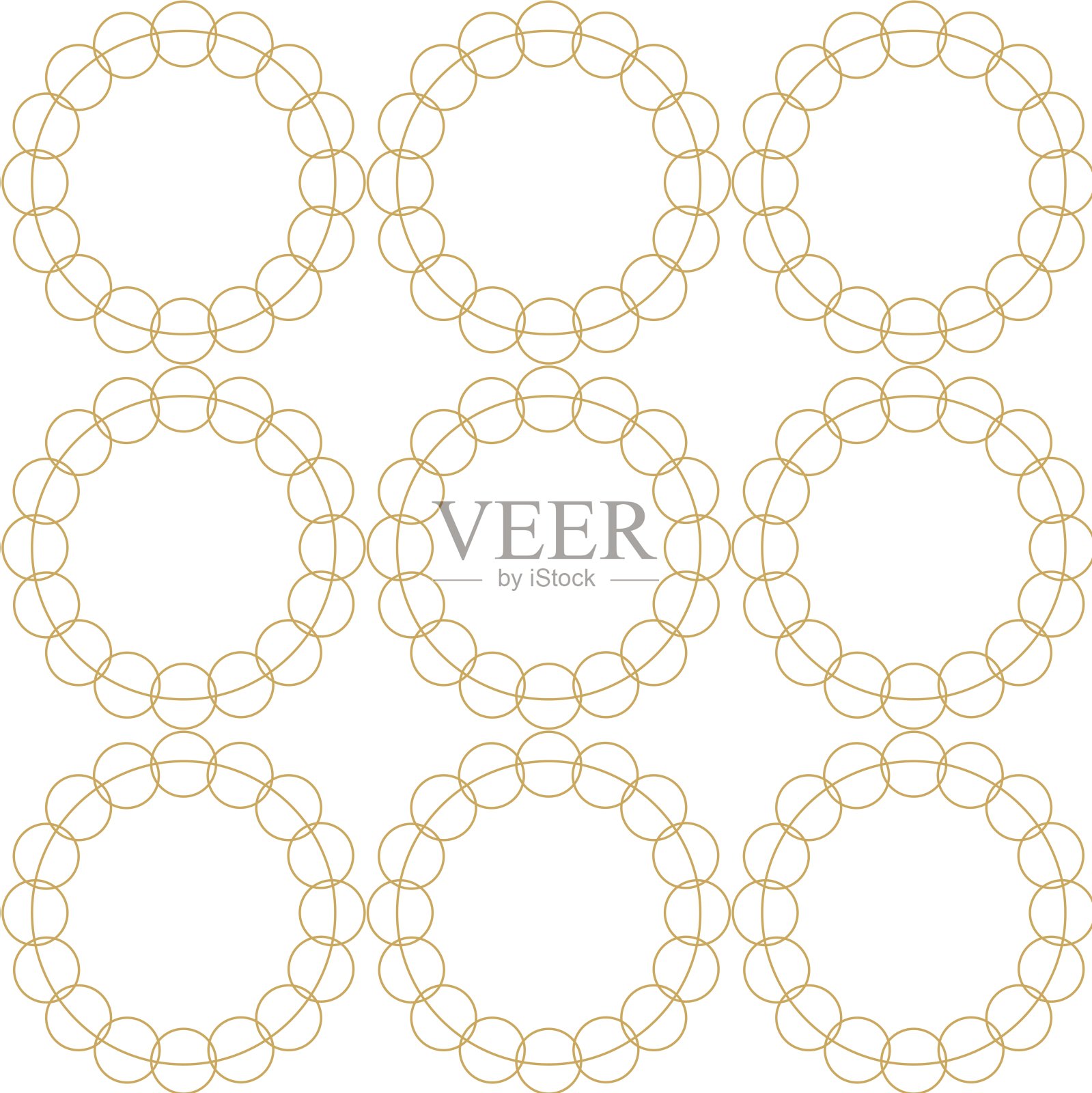 抽象几何图案与圆,条纹,线条。插画图片素材