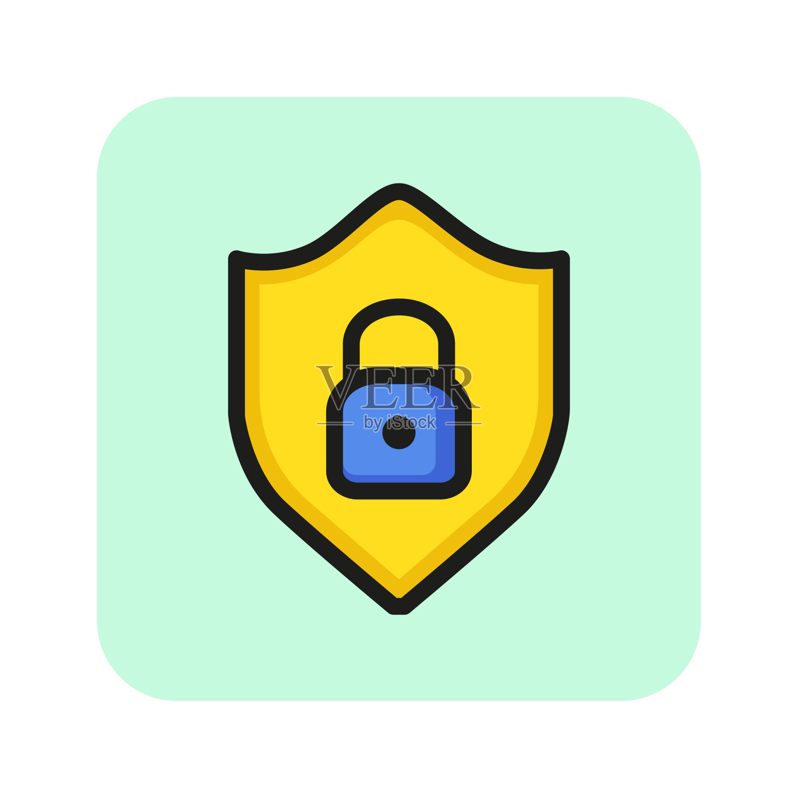 数据安全线图标插画图片素材