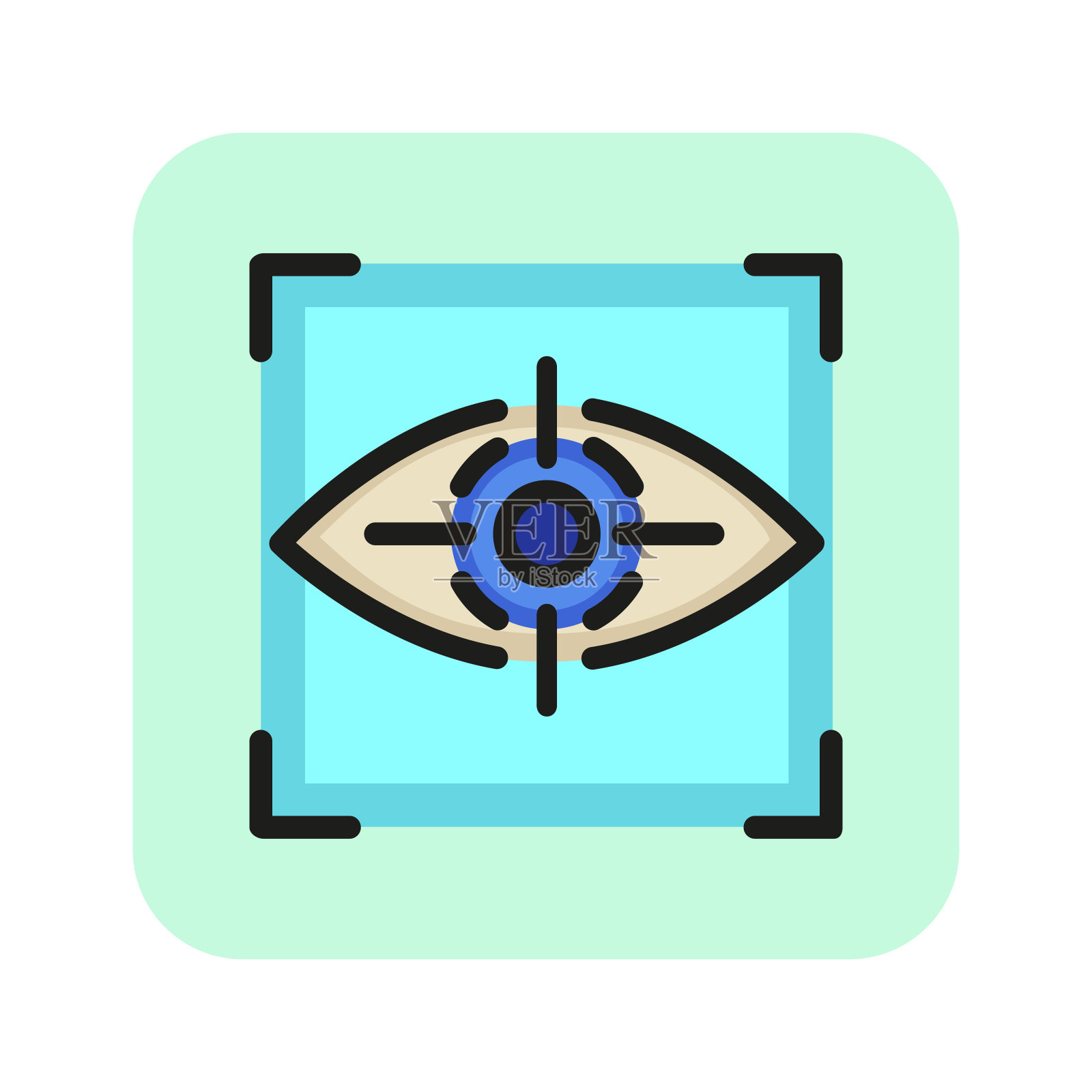 视网膜扫描线图标插画图片素材