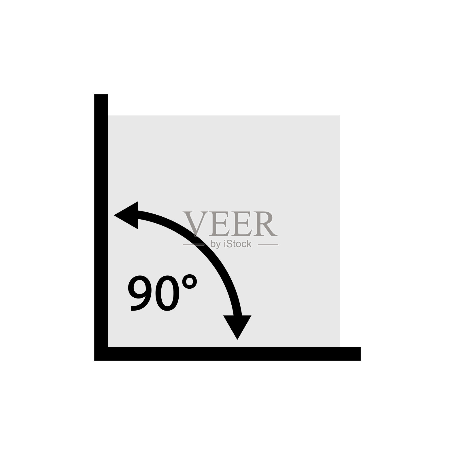 90度角图标隔离矢量插图。插画图片素材