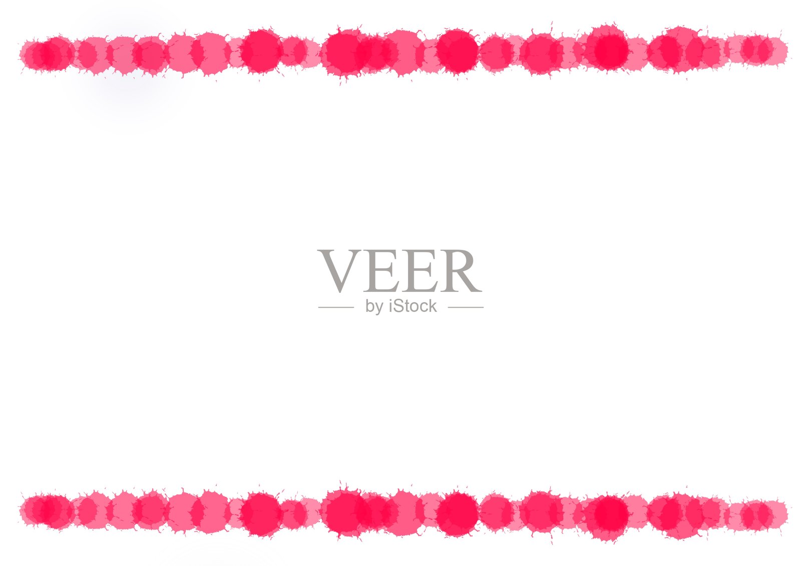 红白底色框架,红色装饰带点斑点线边框框架,形状线装饰-说明插画图片素材