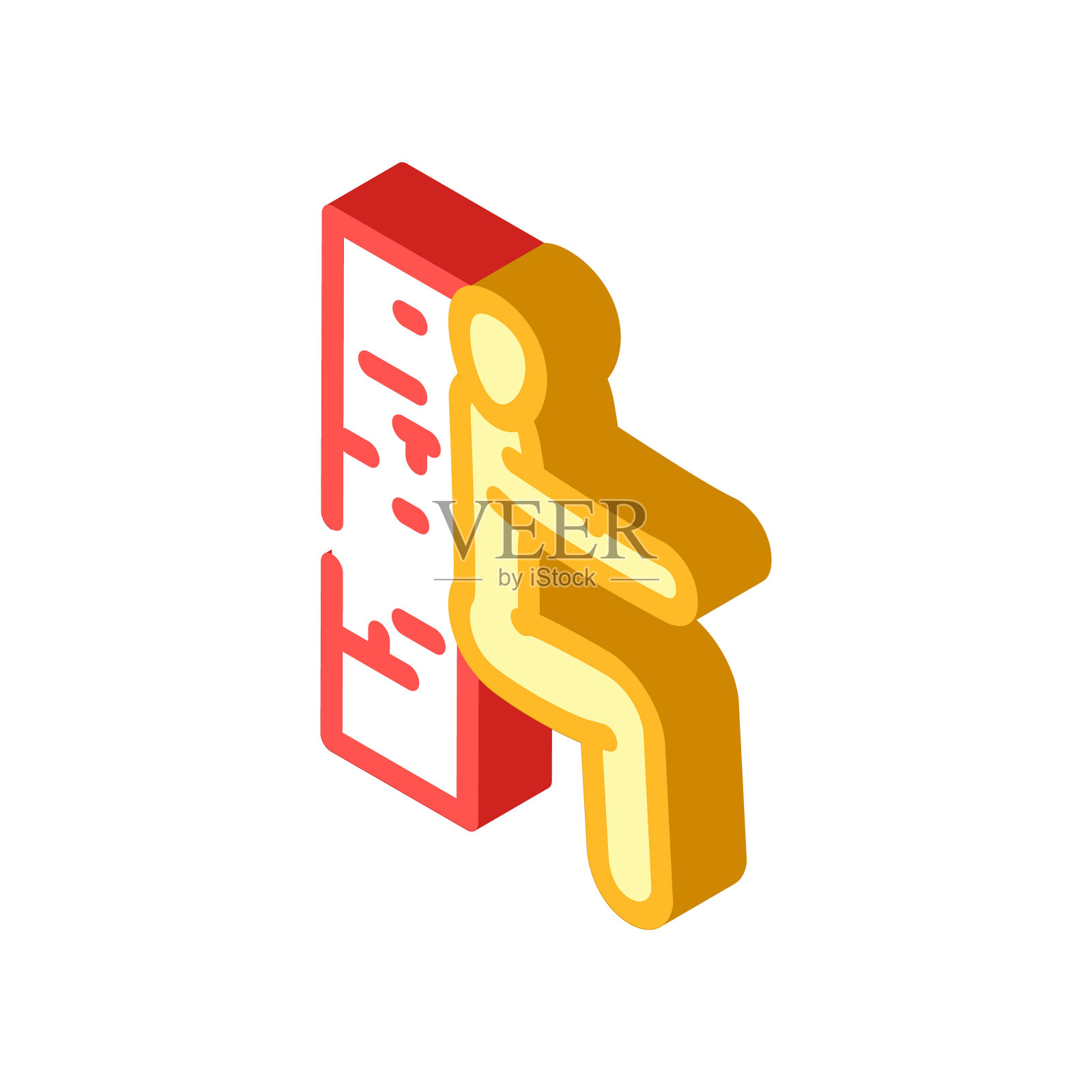 电缆三头肌俯卧撑健身锻炼手臂等长图标矢量插图插画图片素材