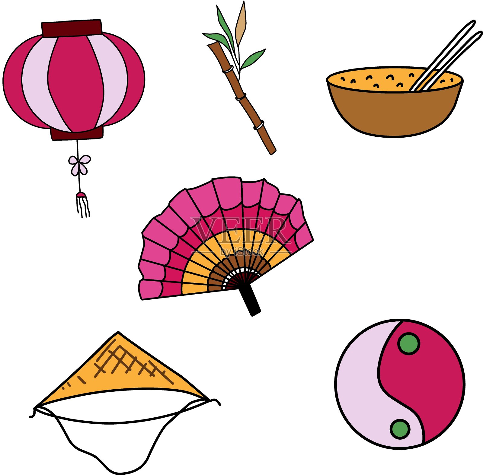 东方集,东方插图,东方图标插画图片素材