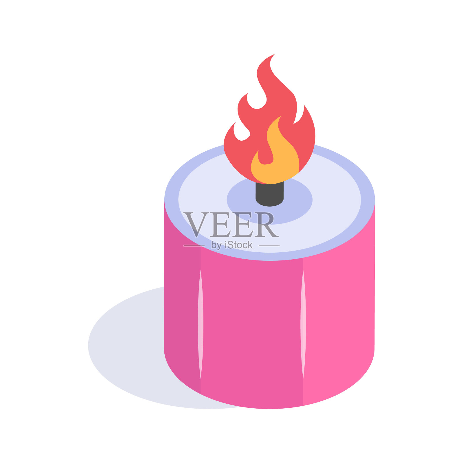 一个迷人的等距蜡烛图标,准备使用矢量。插画图片素材