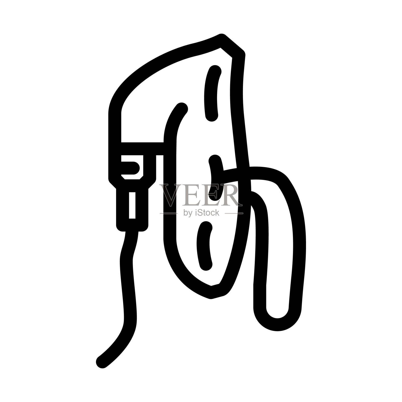 氧气面罩救护车线图标矢量插图插画图片素材