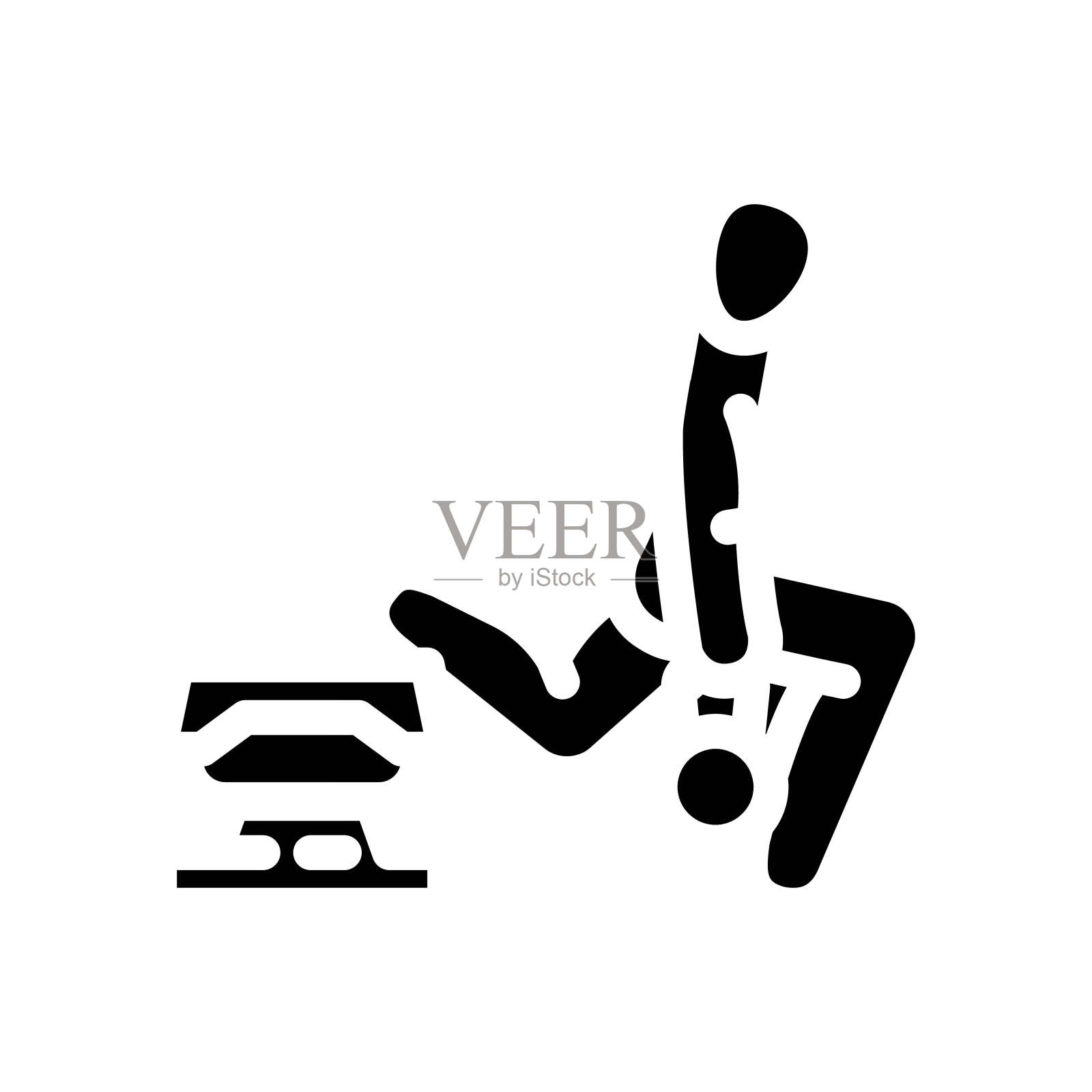 正面提升健身锻炼手臂符号图标矢量插图插画图片素材