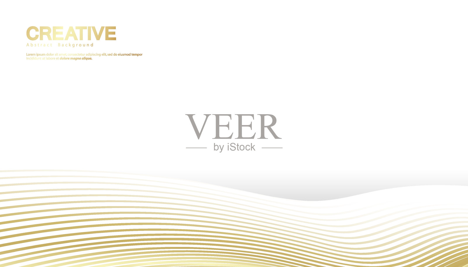 抽象背景与金线波。Lauxury风格。技术模式。弯曲的波浪线,光滑的条纹。矢量插图。插画图片素材