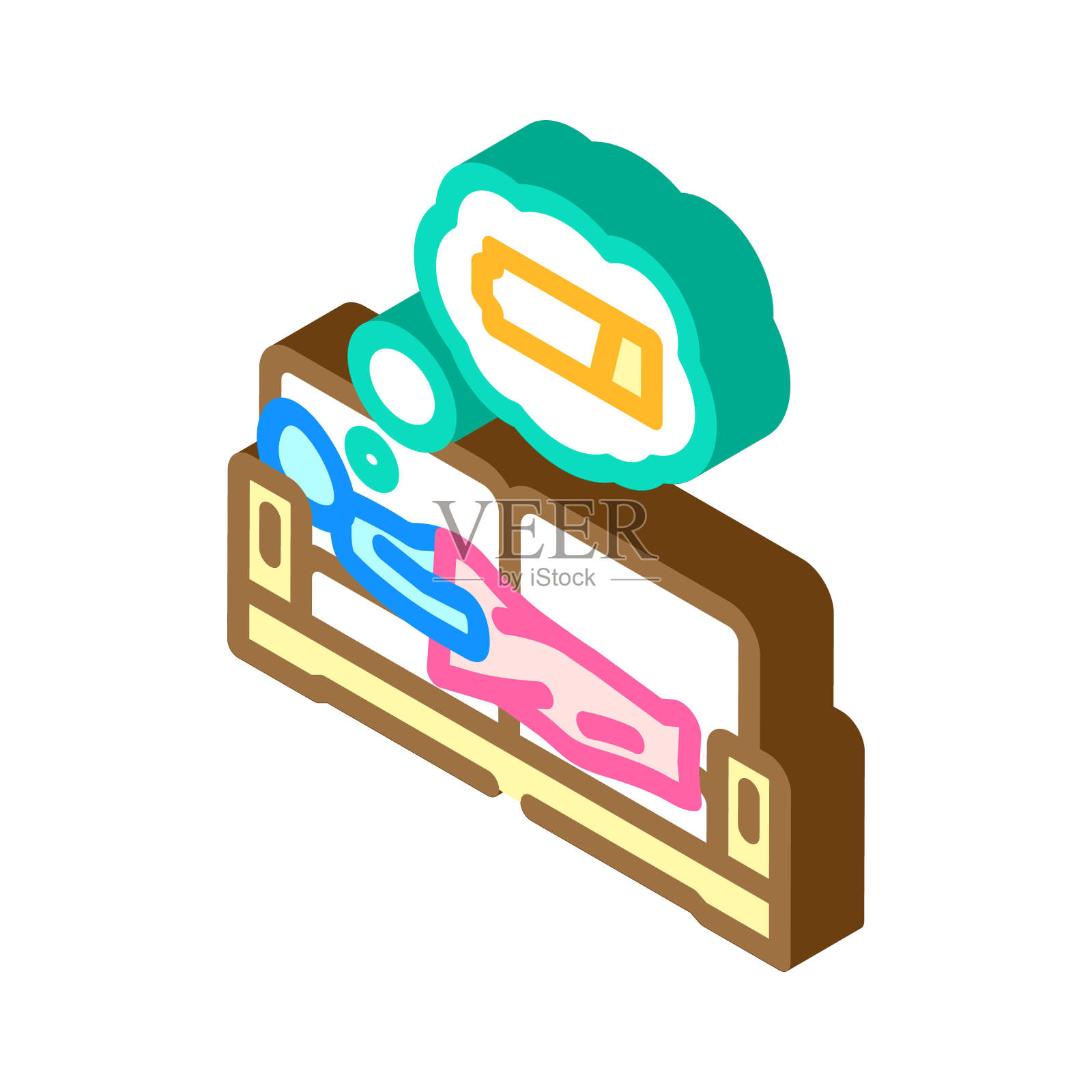 身体不活动肥胖超重等距图标矢量插图插画图片素材