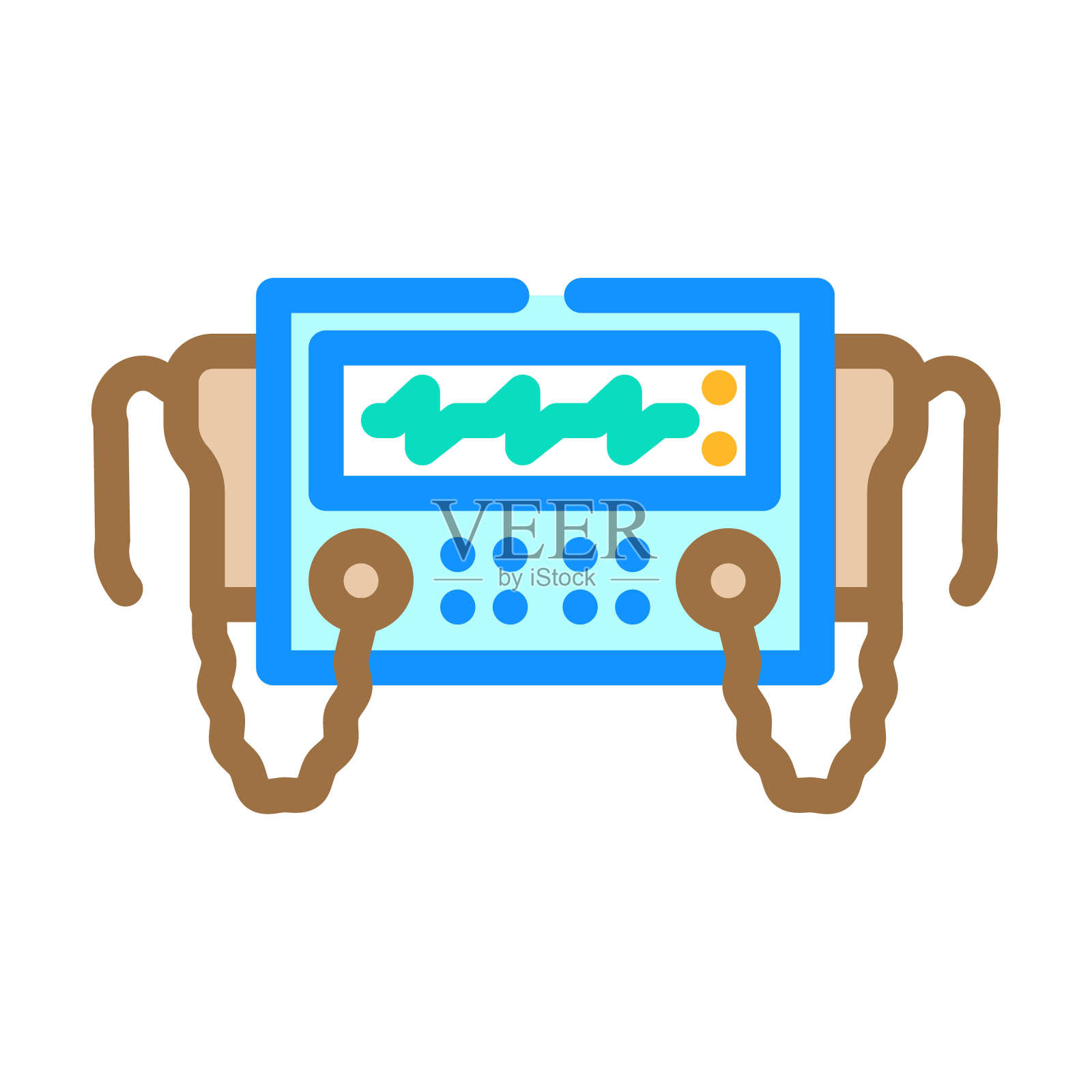 除颤器救护车彩色图标矢量插图插画图片素材