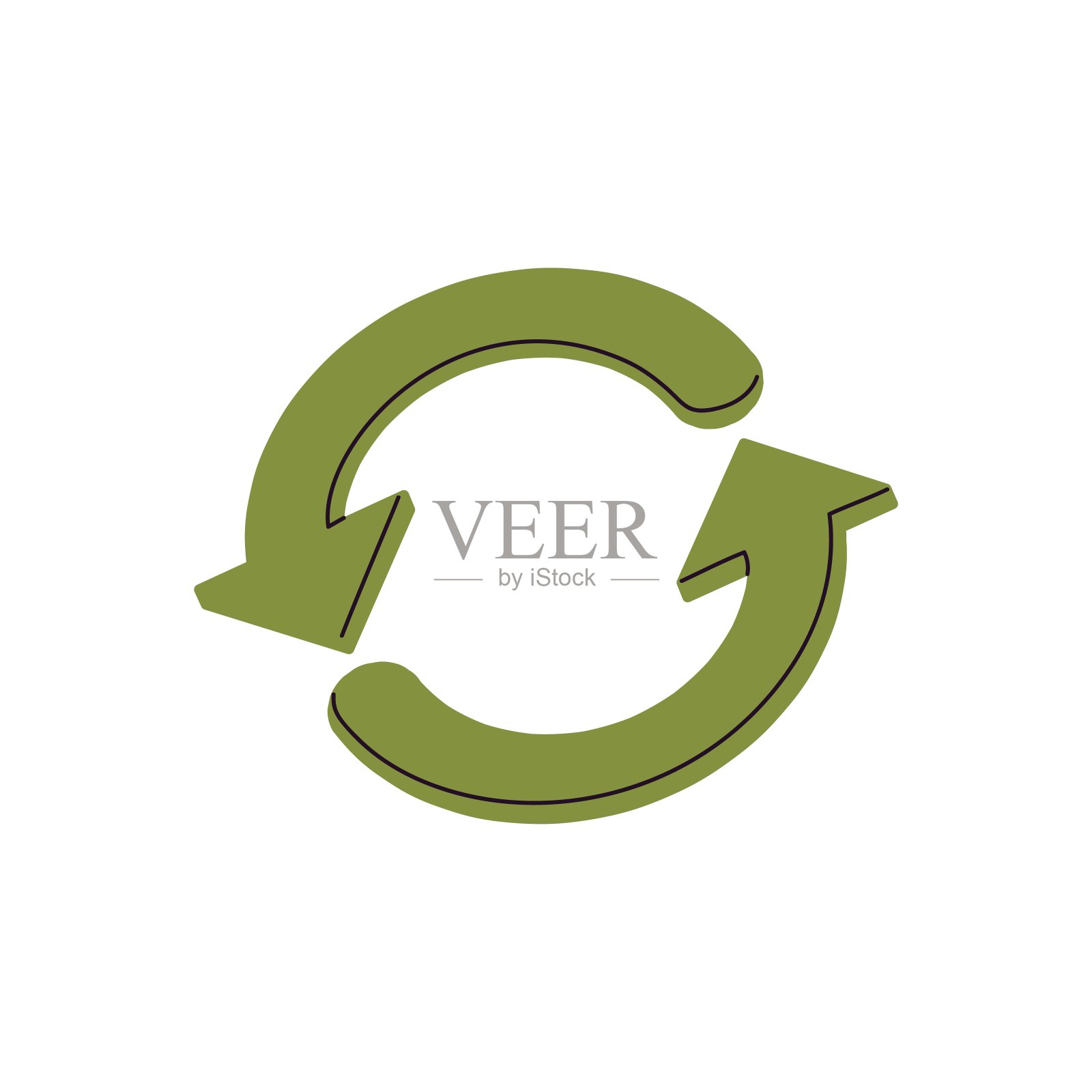 货币兑换图标。圆圈与旋转箭头。重复、反转、再利用、回收、更新的标志。象征换钱,同步,旋转,装弹。平面隔离矢量插图上的白色背景插画图片素材