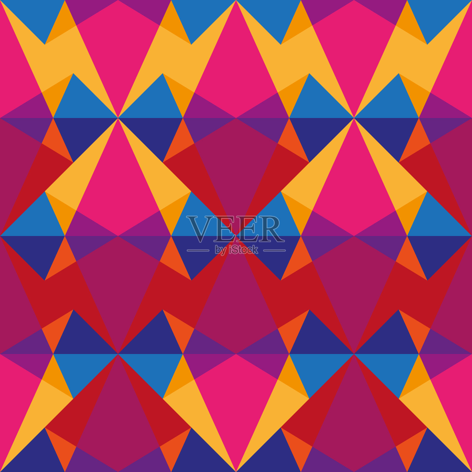 彩色马赛克矢量万花筒无缝图案插画图片素材