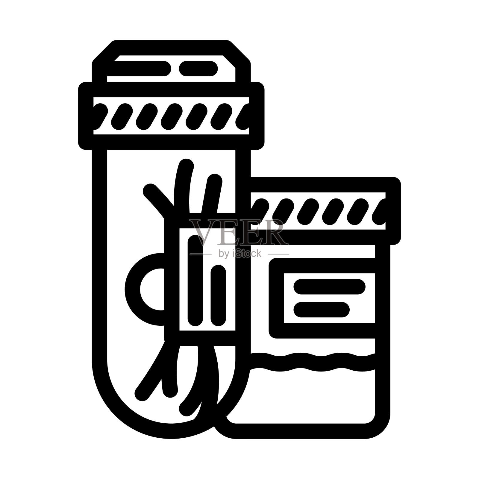 法医证据犯罪线图标矢量插图插画图片素材