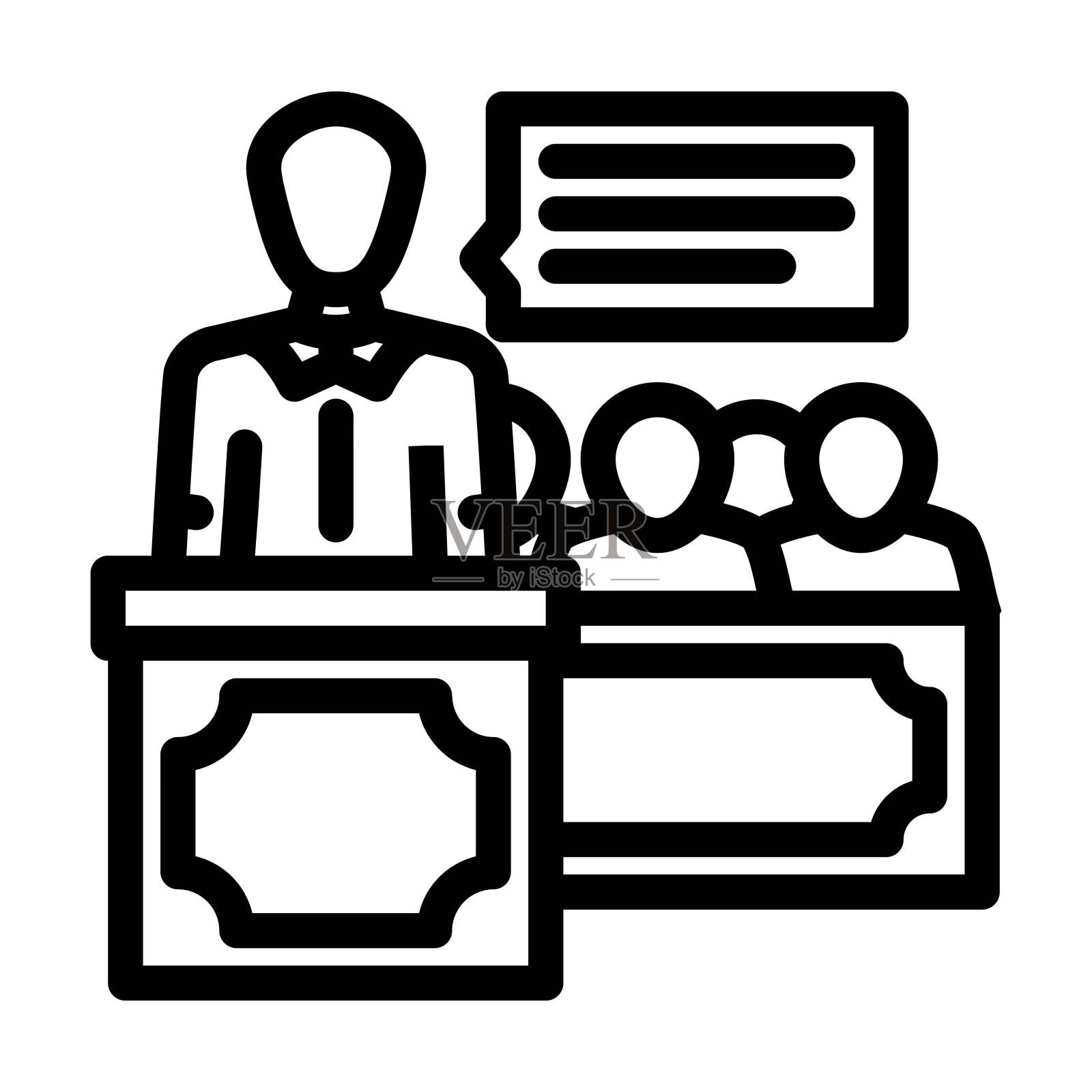 证词证据犯罪线图标矢量插图插画图片素材