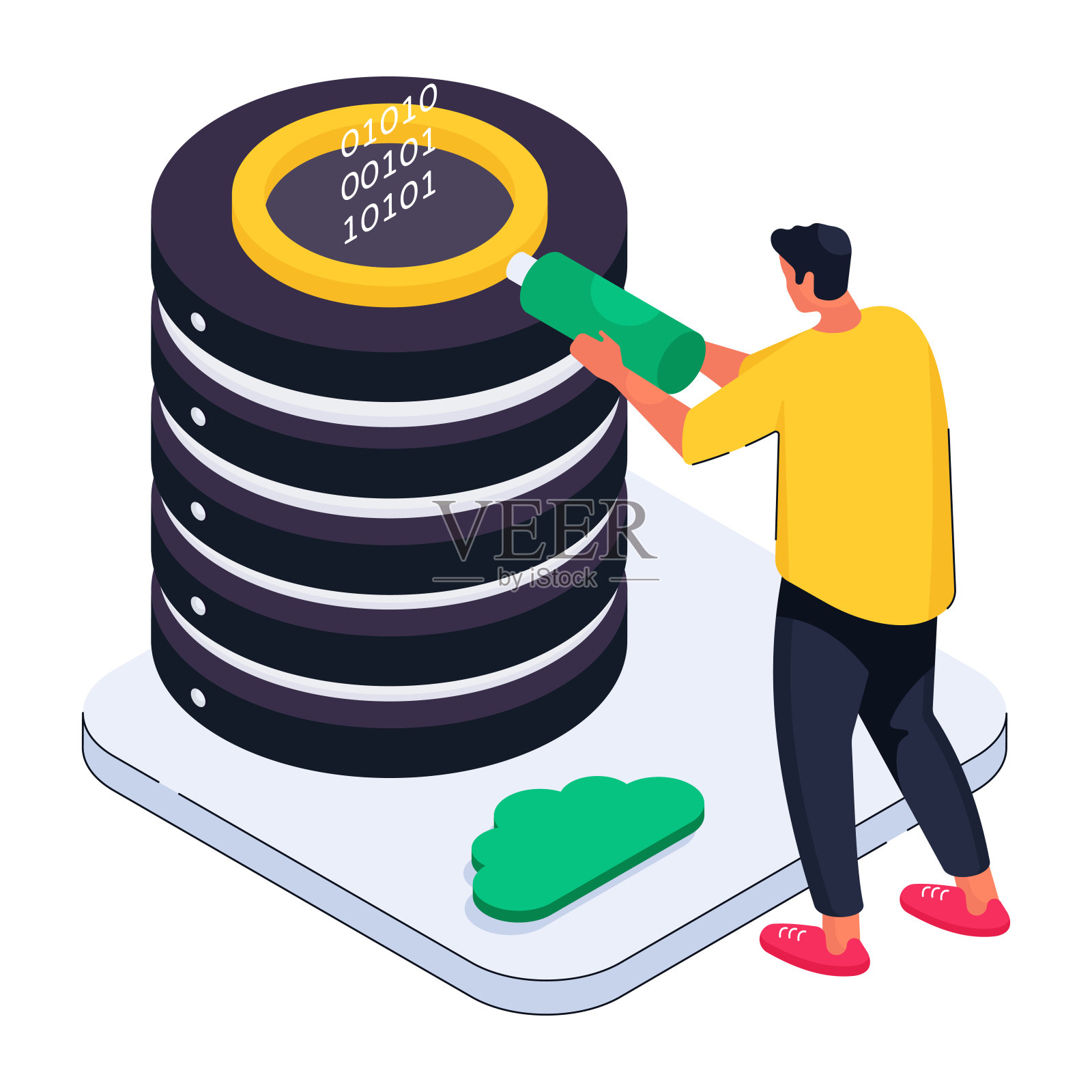 服务器的现代设计插图插画图片素材