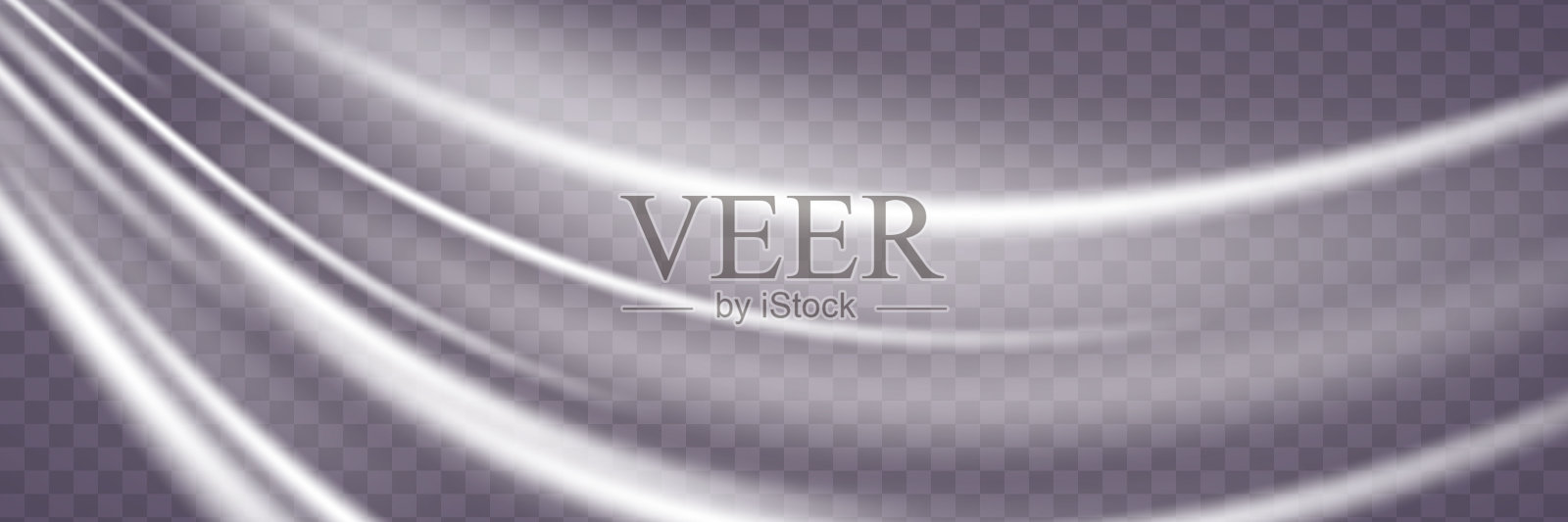 白色闪亮的速度线。发光的痕迹波。插画图片素材