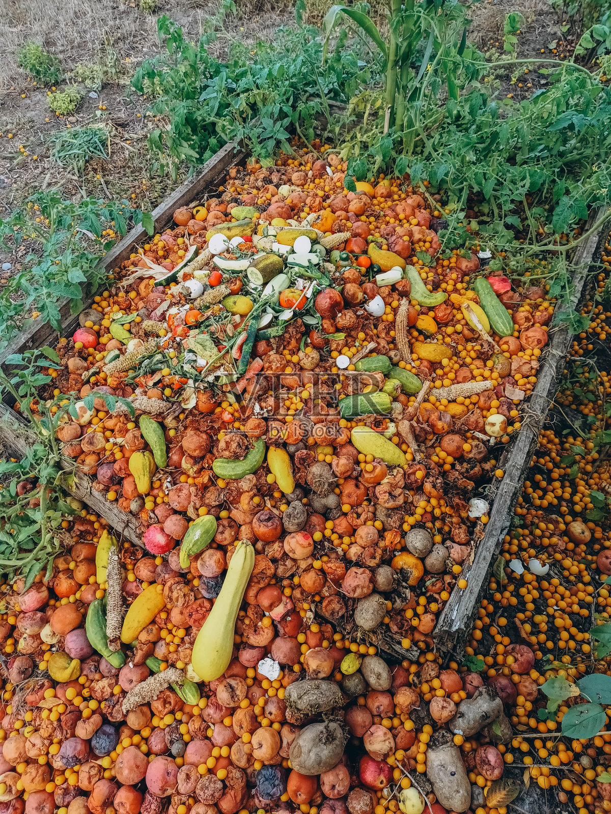堆肥堆和绿色自然循环利用的象征。肥料和堆肥,回收标志,自然概念。横幅设计。照片摄影图片