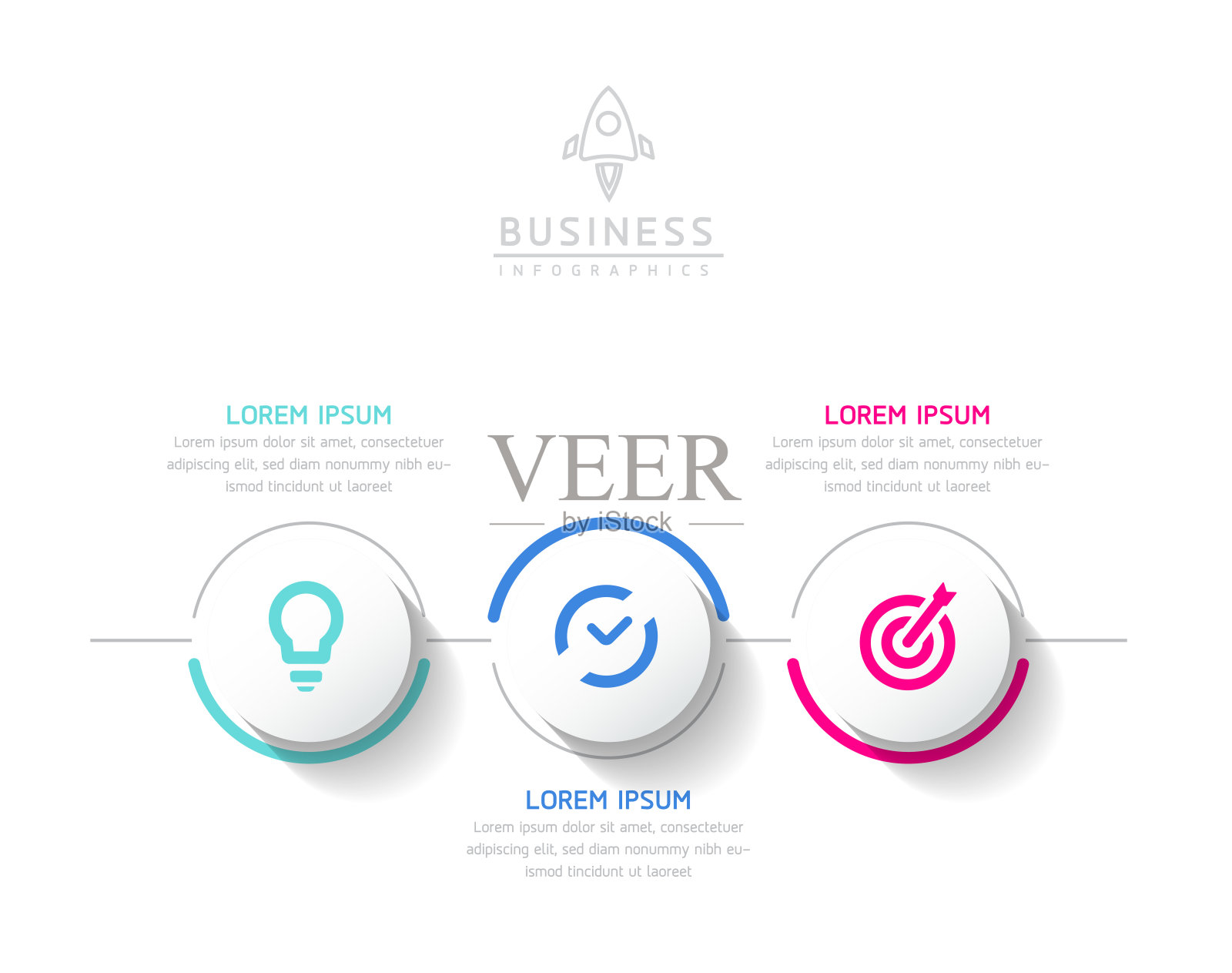 矢量业务演示连接步骤信息图模板插画图片素材