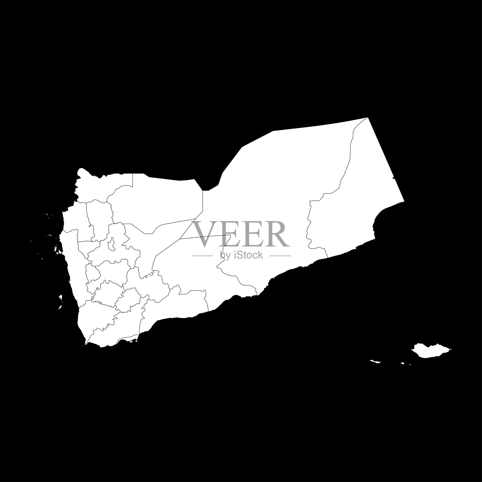 也门的行政区划。矢量插图。插画图片素材