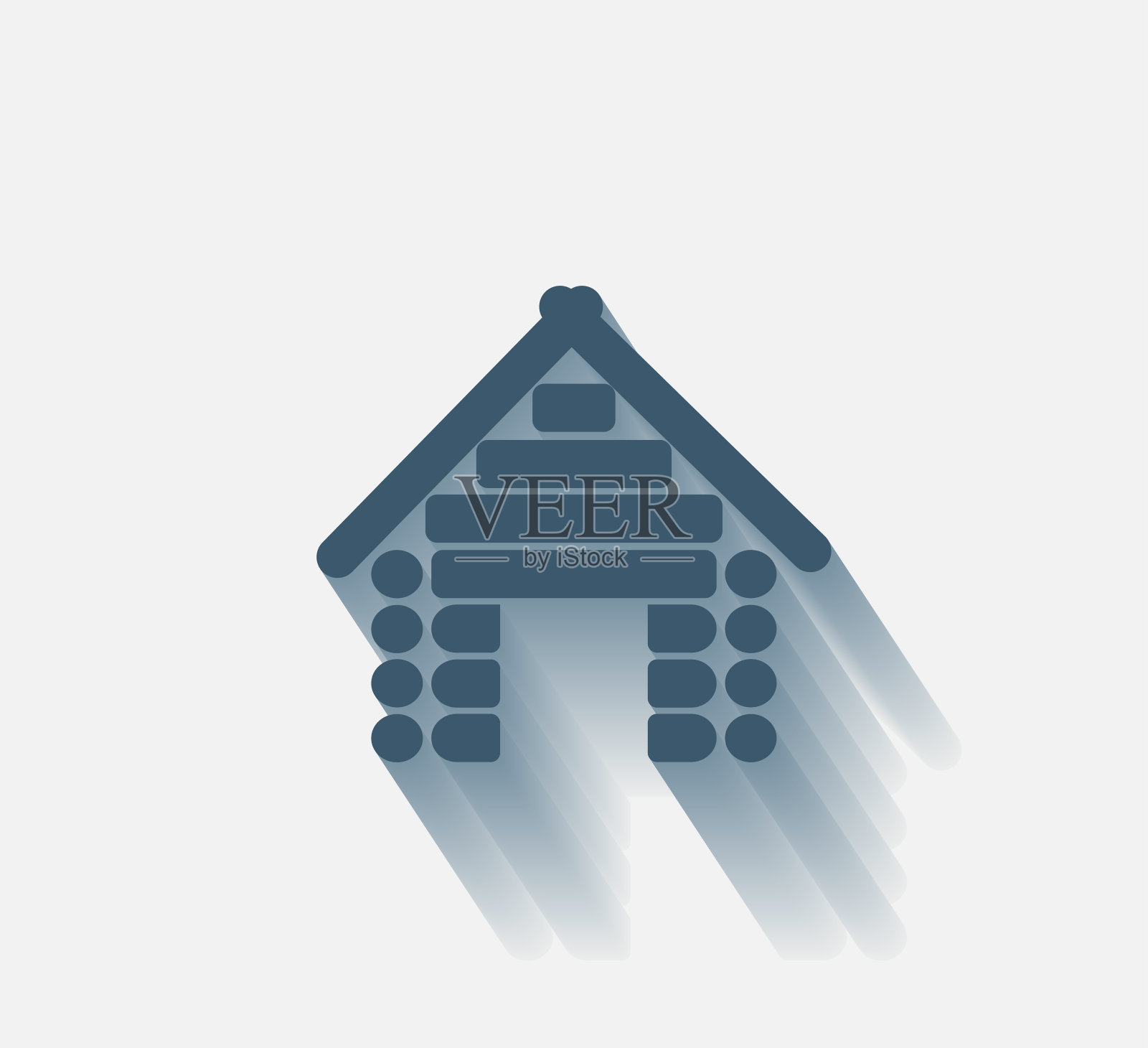 矢量深色图标与阴影在浅色背景插画图片素材