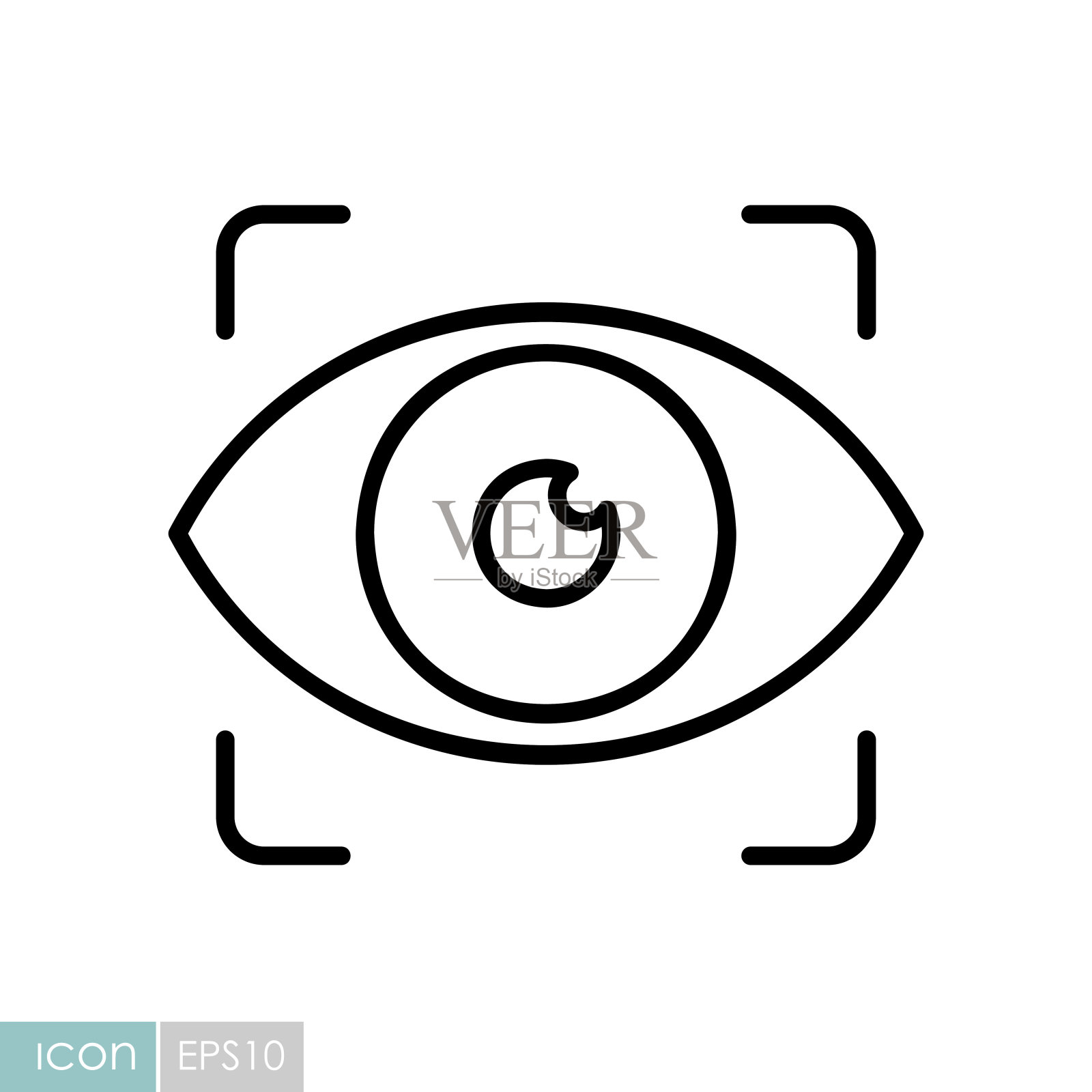 眼睛扫描矢量图标。视网膜检查符号插画图片素材