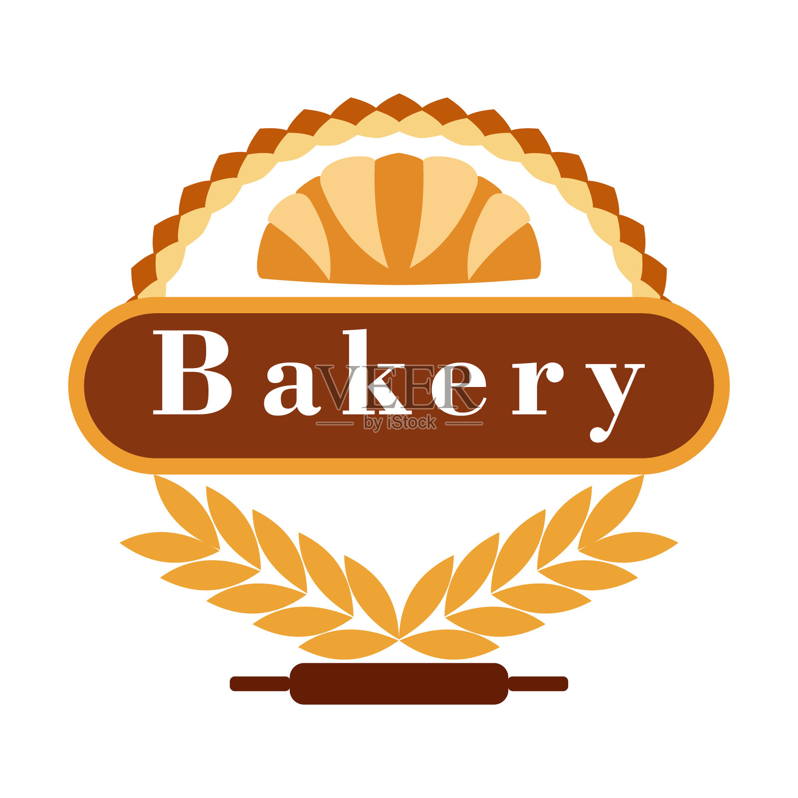 面包店蛋糕设计插图的面包店图标与创意概念高级矢量插画图片素材