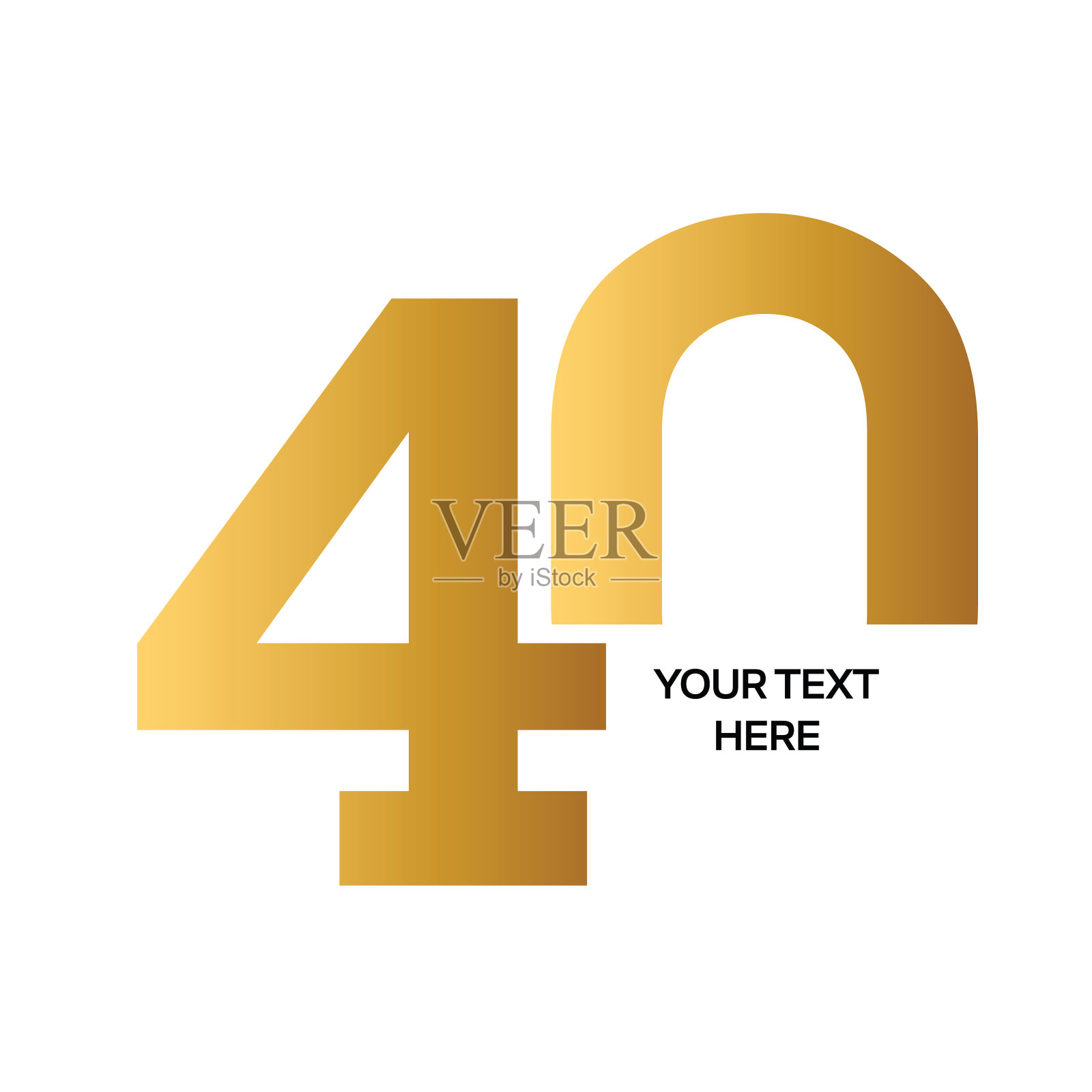 数量40。周年纪念股票插图。数字模板设计矢量插图。插画图片素材