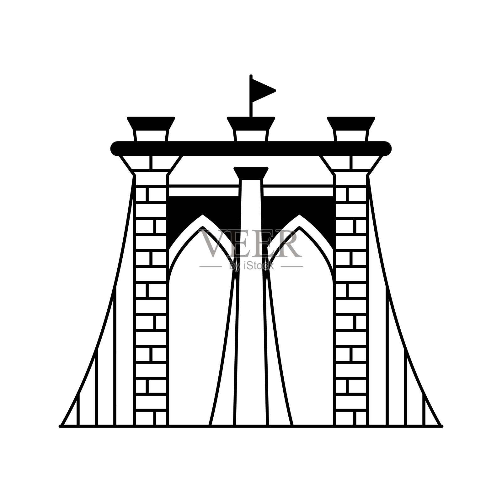 布鲁克林大桥插画图片素材