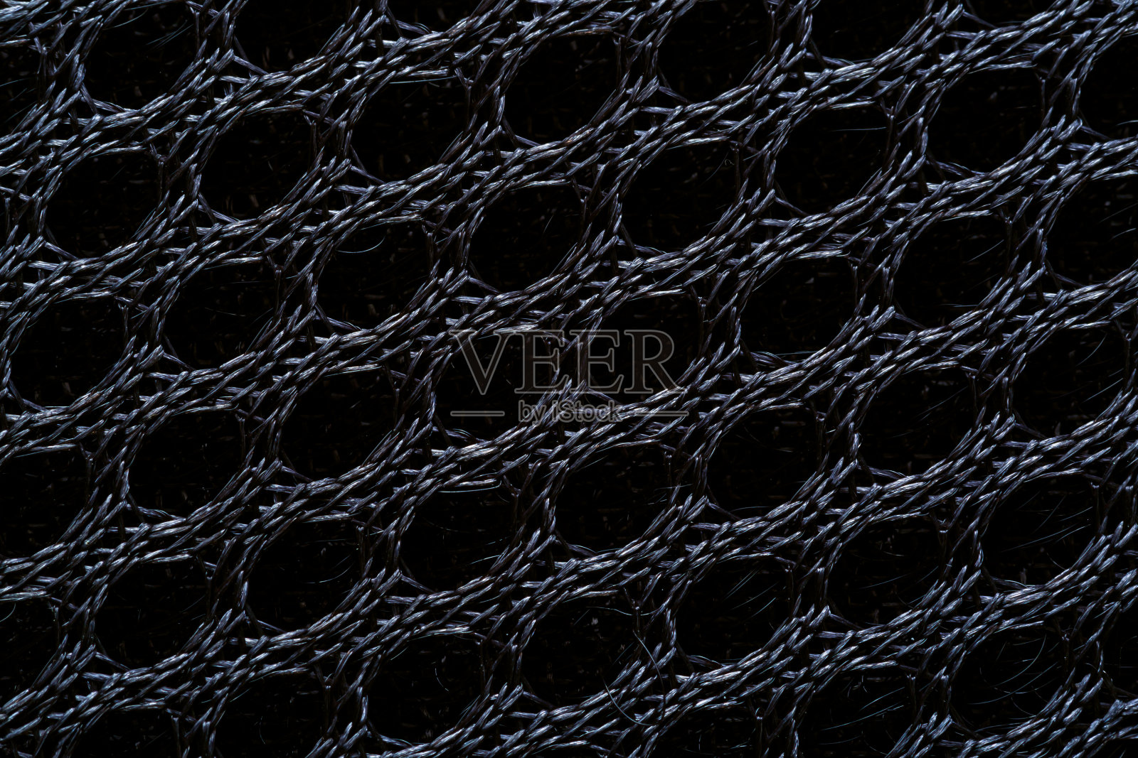 特写微距黑色织物纹理,黑色织物纹理与孔微距近景,扬声器混搭的微距纹理在黑色。照片摄影图片