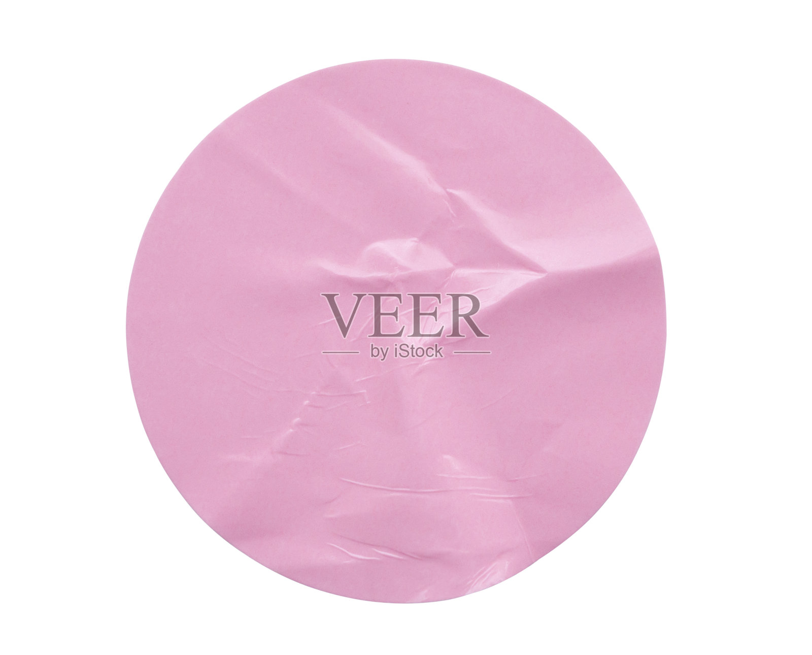 空白粉红色圆形不干胶纸不干胶标签隔离在白色背景上照片摄影图片