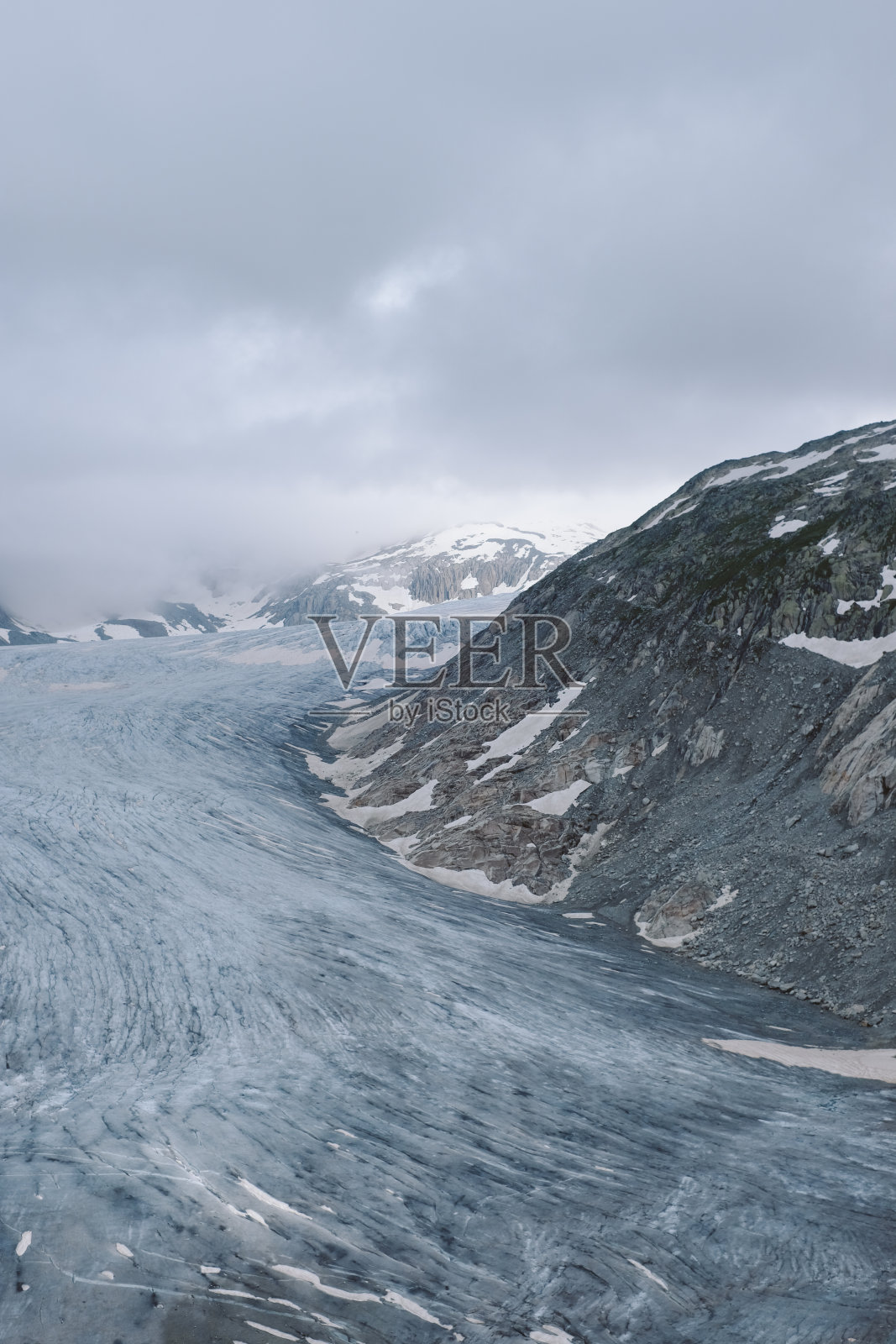 夏季的山地景观,罗纳冰川,照片摄影图片