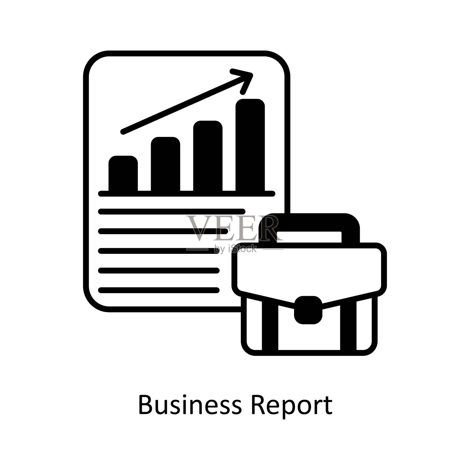 商业报告矢量固体图标设计插图。智能家居和技术符号白底EPS 10文件插画图片素材