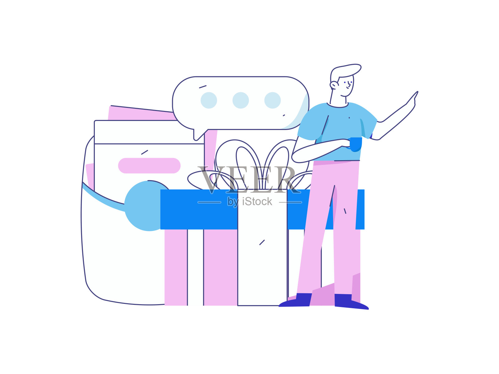 假日购物的人做电子商务网上购物平面矢量概念操作手绘插图插画图片素材