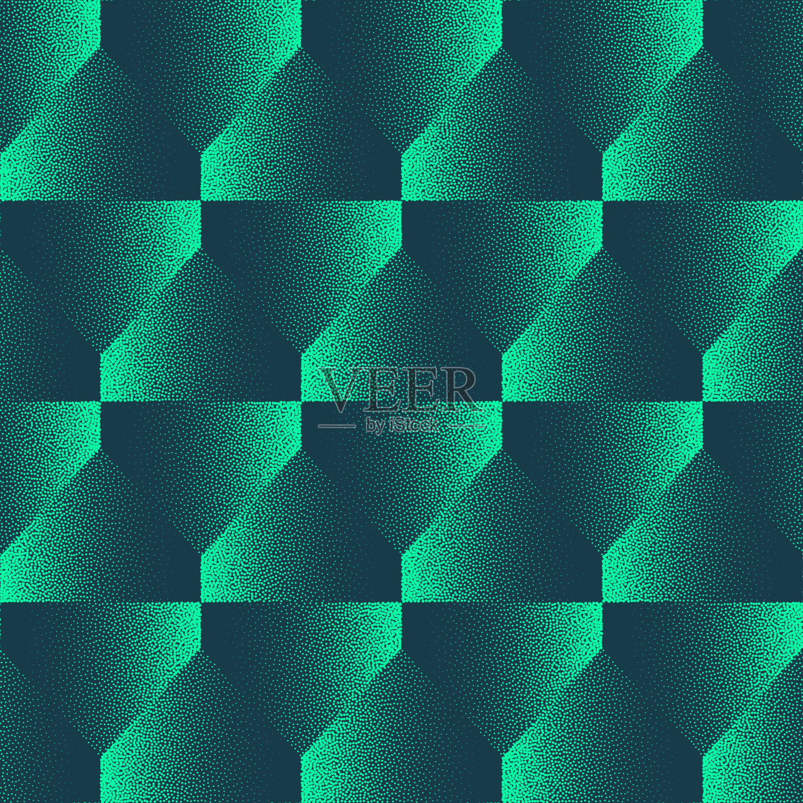 翡翠绿色几何形状无缝图案新潮矢量抽象背景插画图片素材