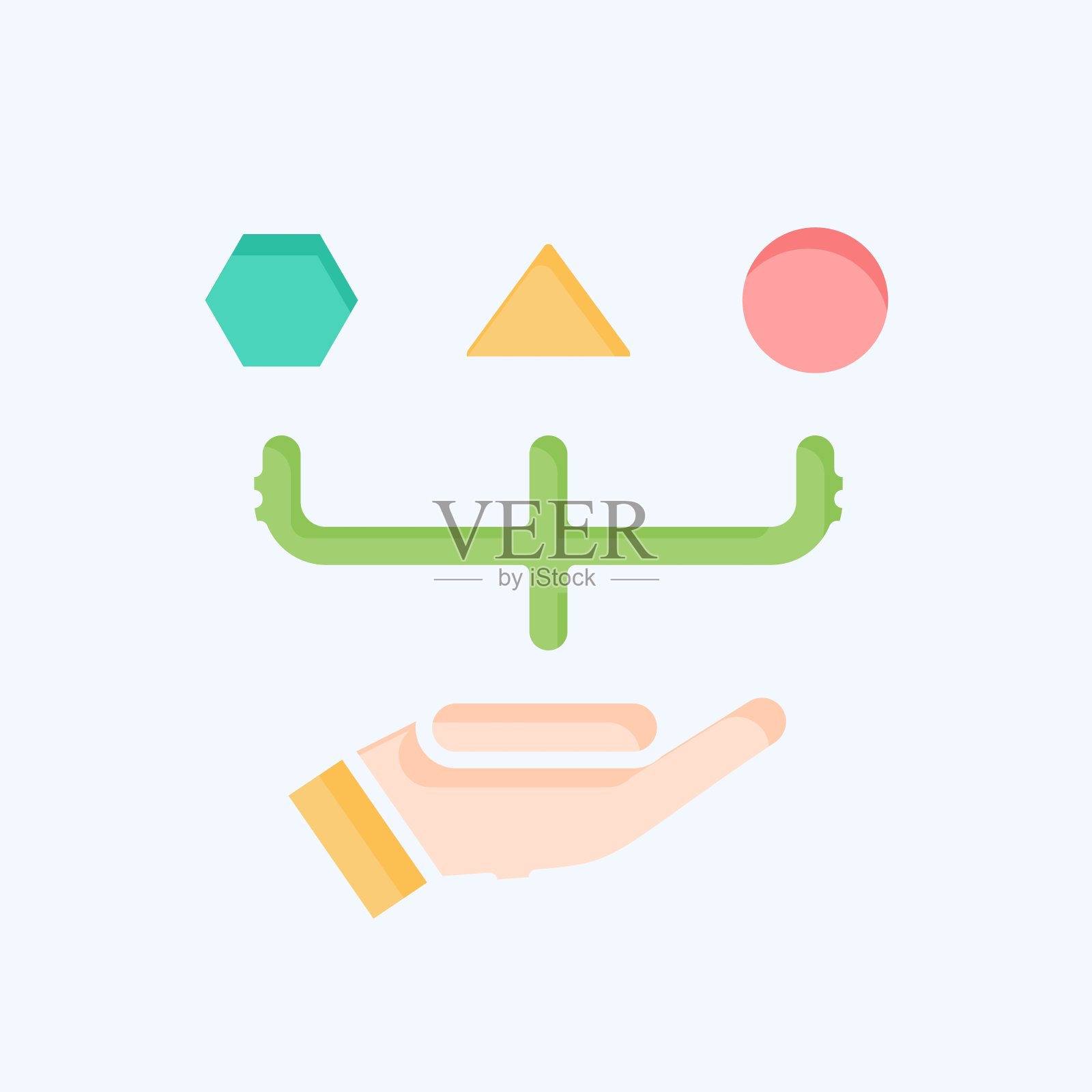 图标分类。与选择符号有关。涂鸦风格。简单的说明插画图片素材